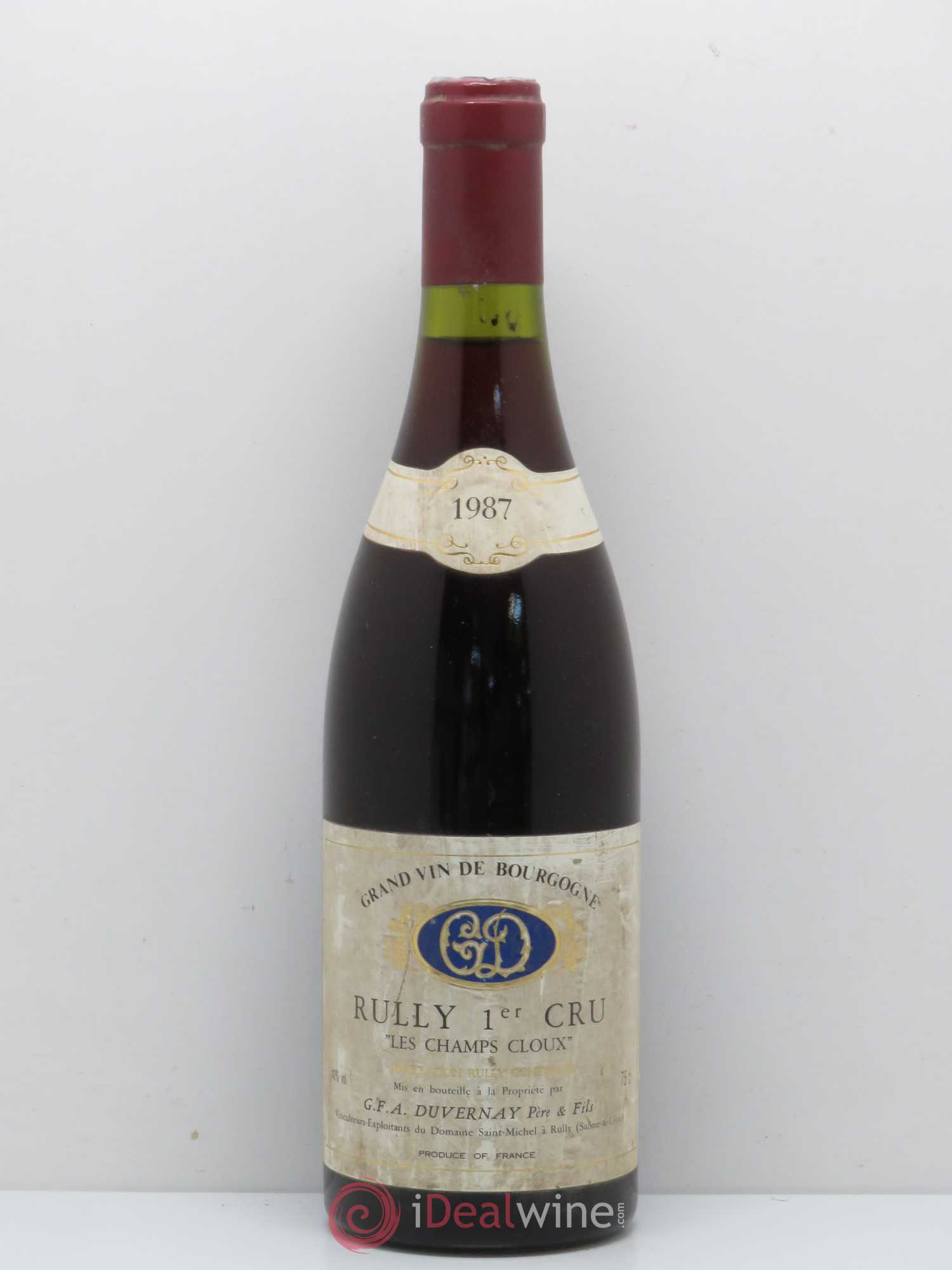 Rully 1er Cru Les Champs Cloux Duvernay Père et Fils 1987 - Lot de 1 bouteille - 0