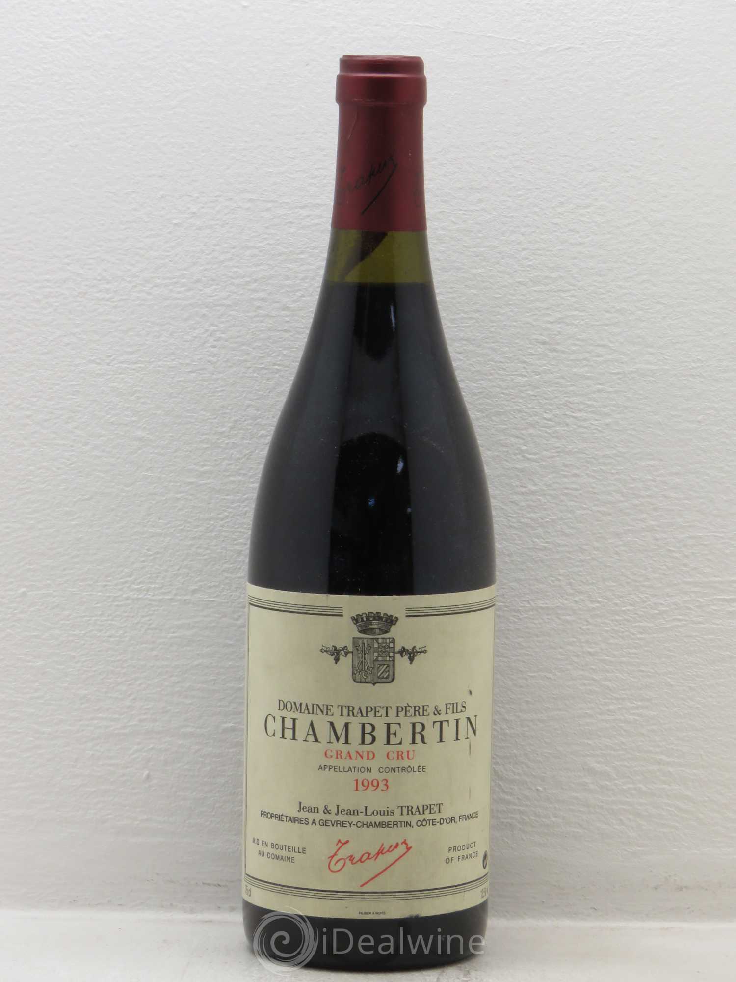 Chambertin Grand Cru Domaine Trapet 1993 - Lot de 1 bouteille - 0