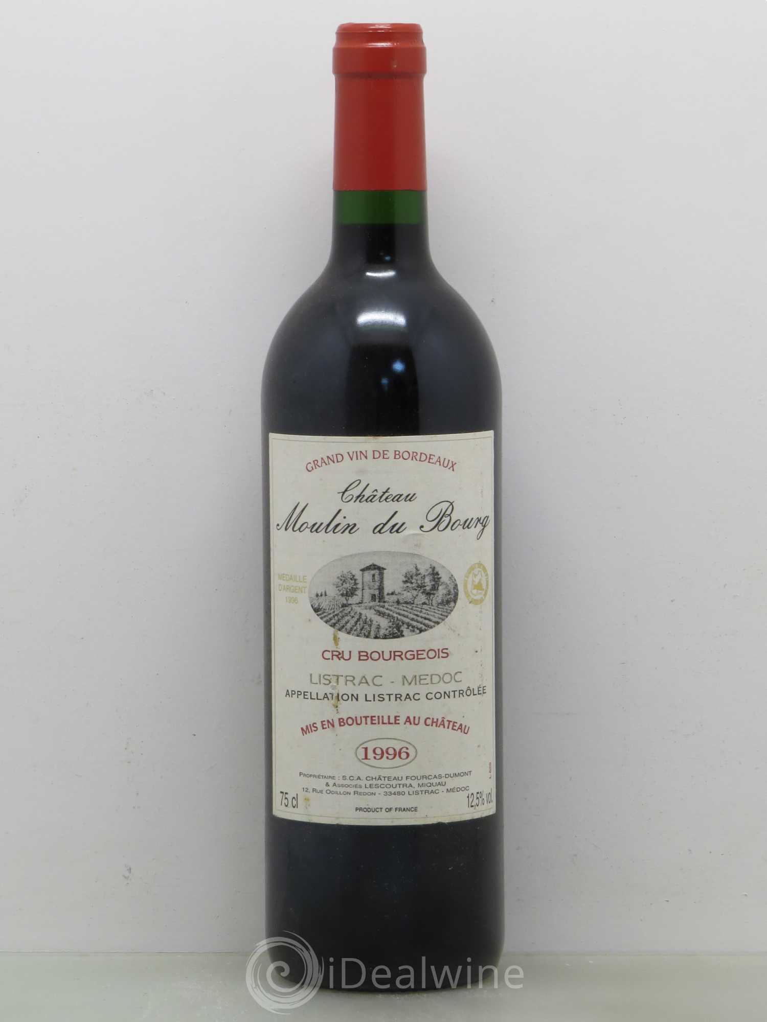 Listrac Château Moulin du Bourg (sans prix de réserve) 1996 - Lot de 1 bouteille - 0