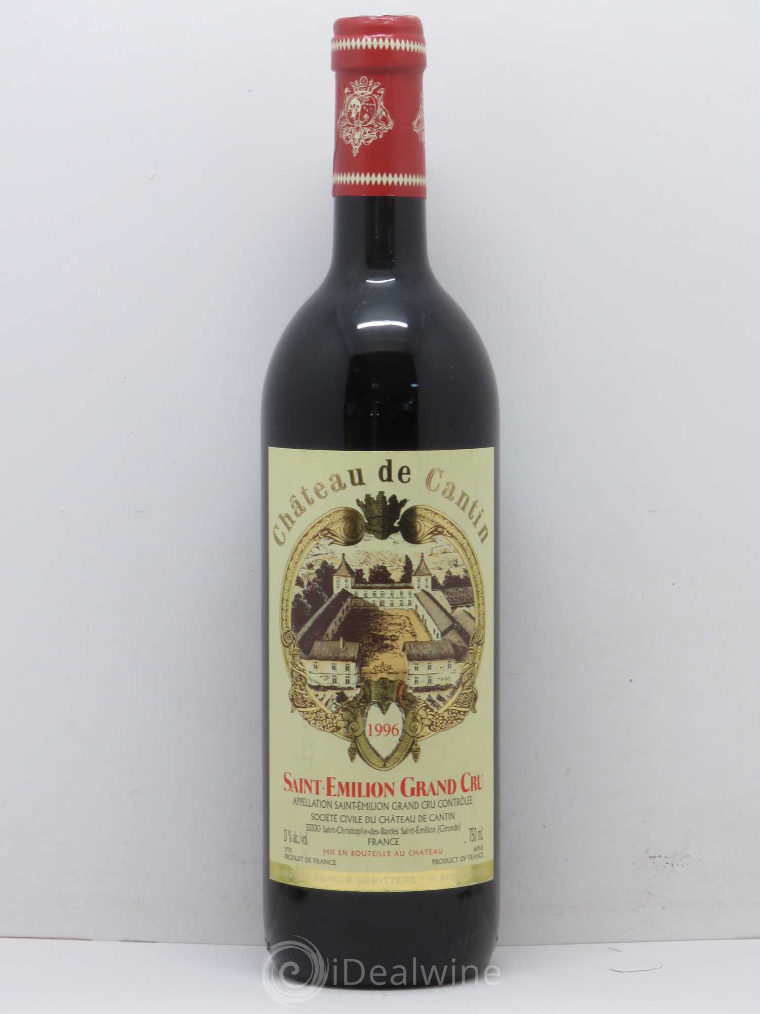 Château Cantin Grand Cru  1996 - Lot de 1 bouteille - 0