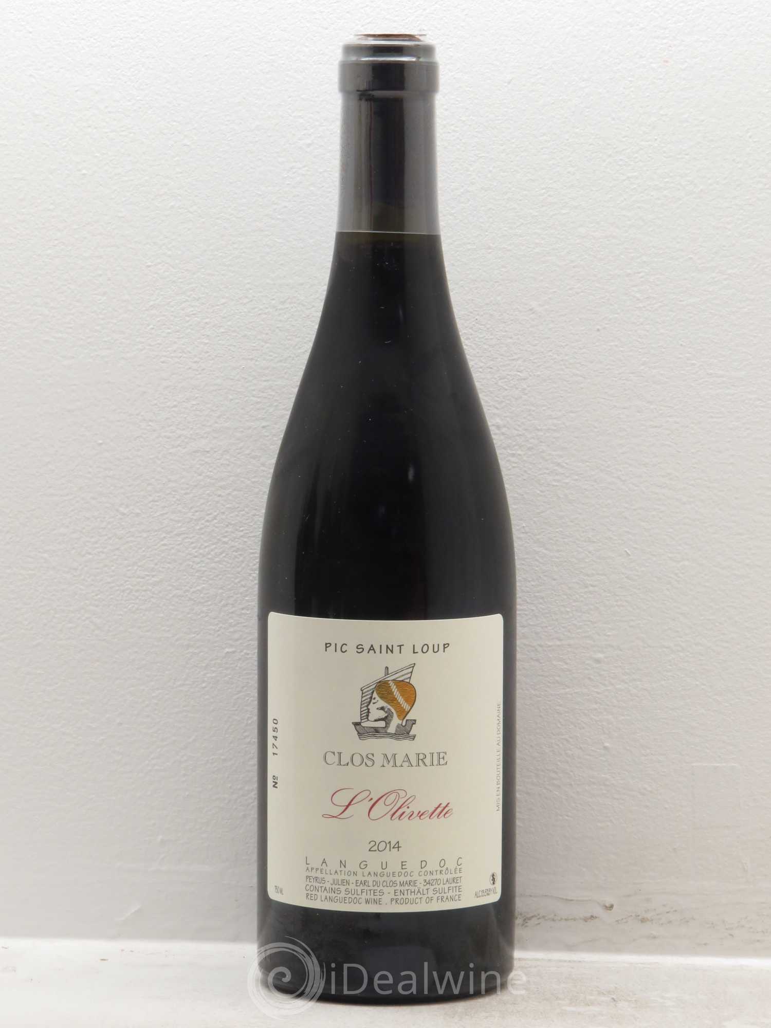 Pic Saint-Loup Clos Marie Olivette Christophe Peyrus et Françoise Julien 2014 - Lot de 1 bouteille - 0