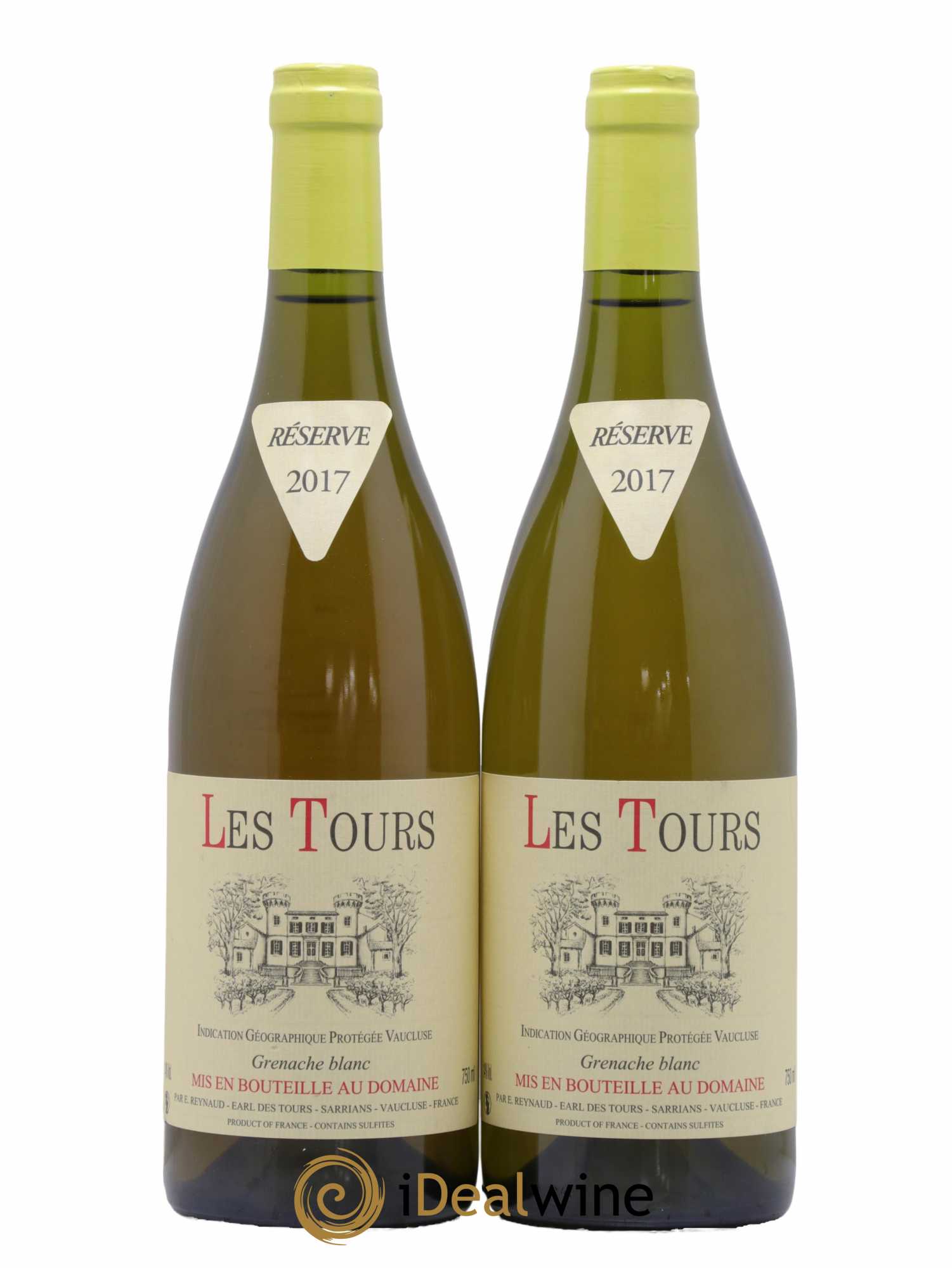 IGP Vaucluse (Vin de Pays de Vaucluse) Les Tours Grenache Blanc Emmanuel Reynaud 2017 - Lot de 2 bouteilles - 0