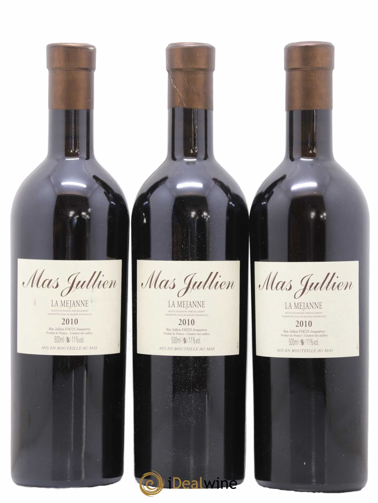 Moût de raisins partiellement fermenté  issu de raisins passerillés La Mejanne Mas Jullien - Olivier Jullien 50 CL 2010 - Lot de 3 bouteilles - 0