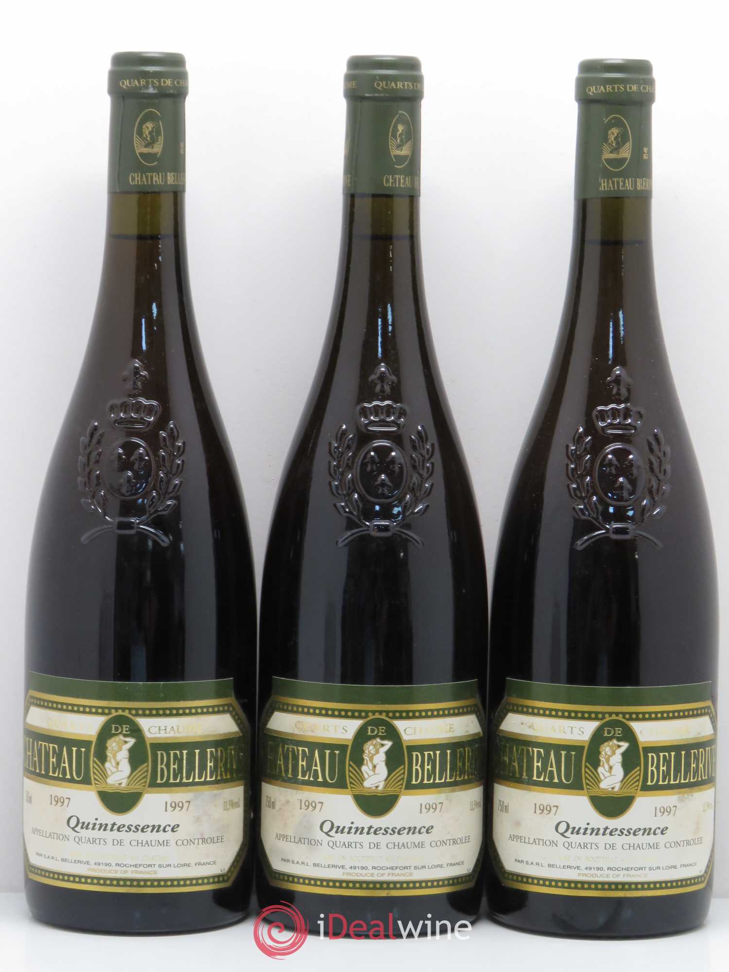 Quarts de Chaume Cuvée Quintessence Château de Bellerive  1997 - Lot de 3 bouteilles - 0