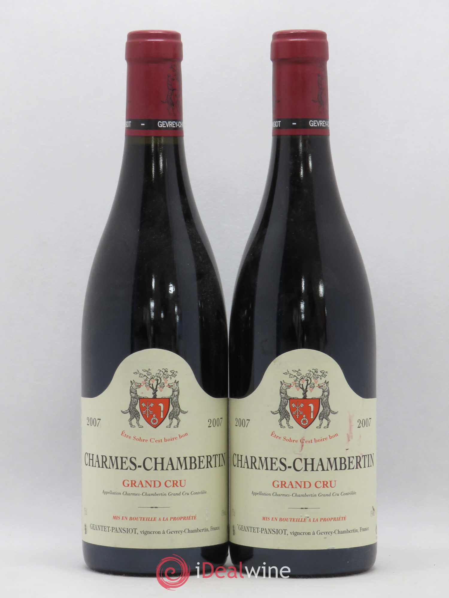 Charmes-Chambertin Grand Cru Geantet-Pansiot 2007 - Lot of 2 bottles - 0