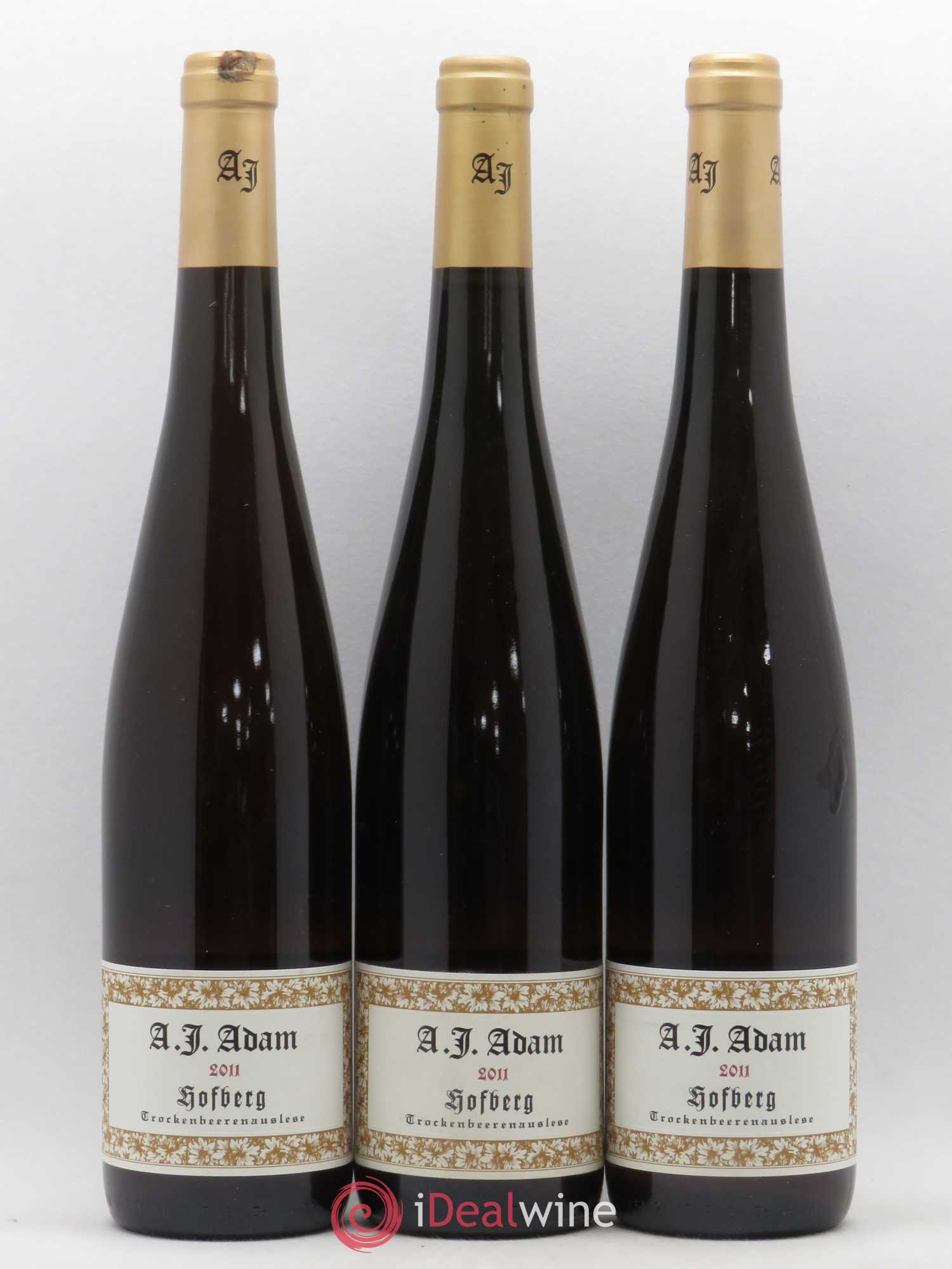 Riesling Trockenbeerenauslese Dhroner Hofberg Weingut A. J. Adam 2011 - Lot de 3 bouteilles - 0