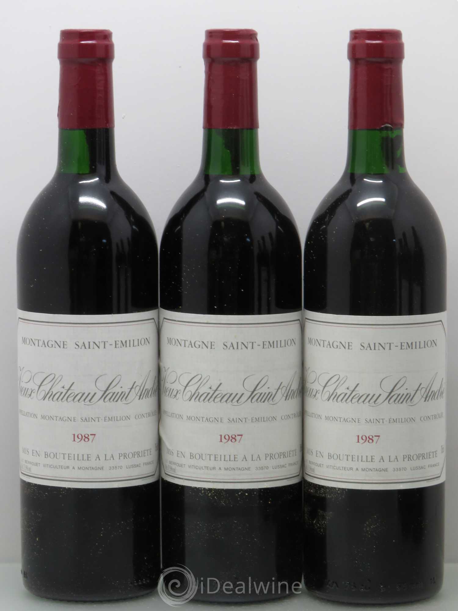 Bordeaux Vieux Château Saint André - Montagne St Emilion 1987 - Lot of 6 bottles - 1