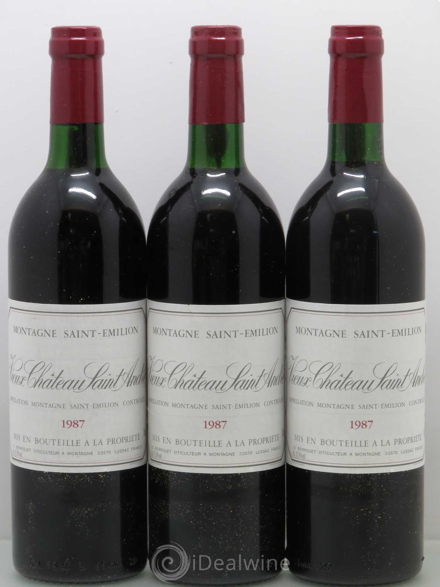 Bordeaux Vieux Château Saint André - Montagne St Emilion 1987 - Lot of 6 bottles - 2