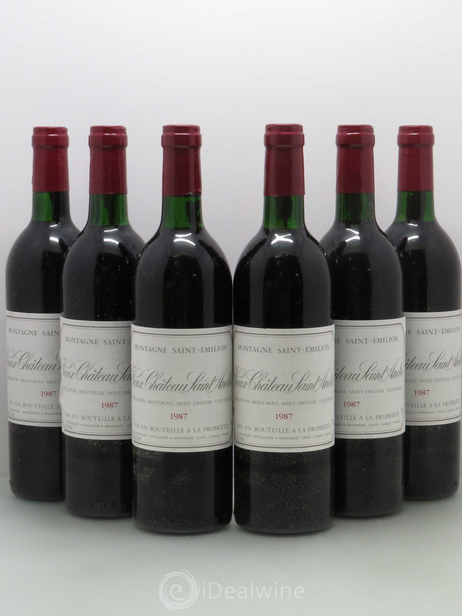 Bordeaux Vieux Château Saint André - Montagne St Emilion 1987 - Lot of 6 bottles - 0