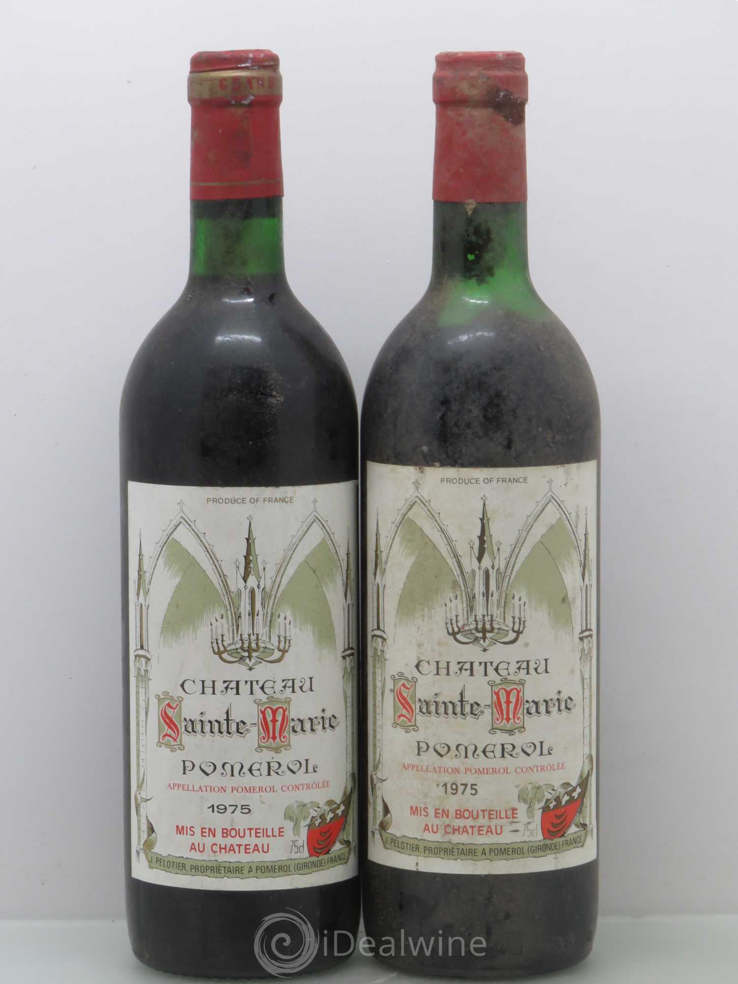 Divers Château Sainte Marie. Pomerol 1975 - Lot de 2 bouteilles - 0