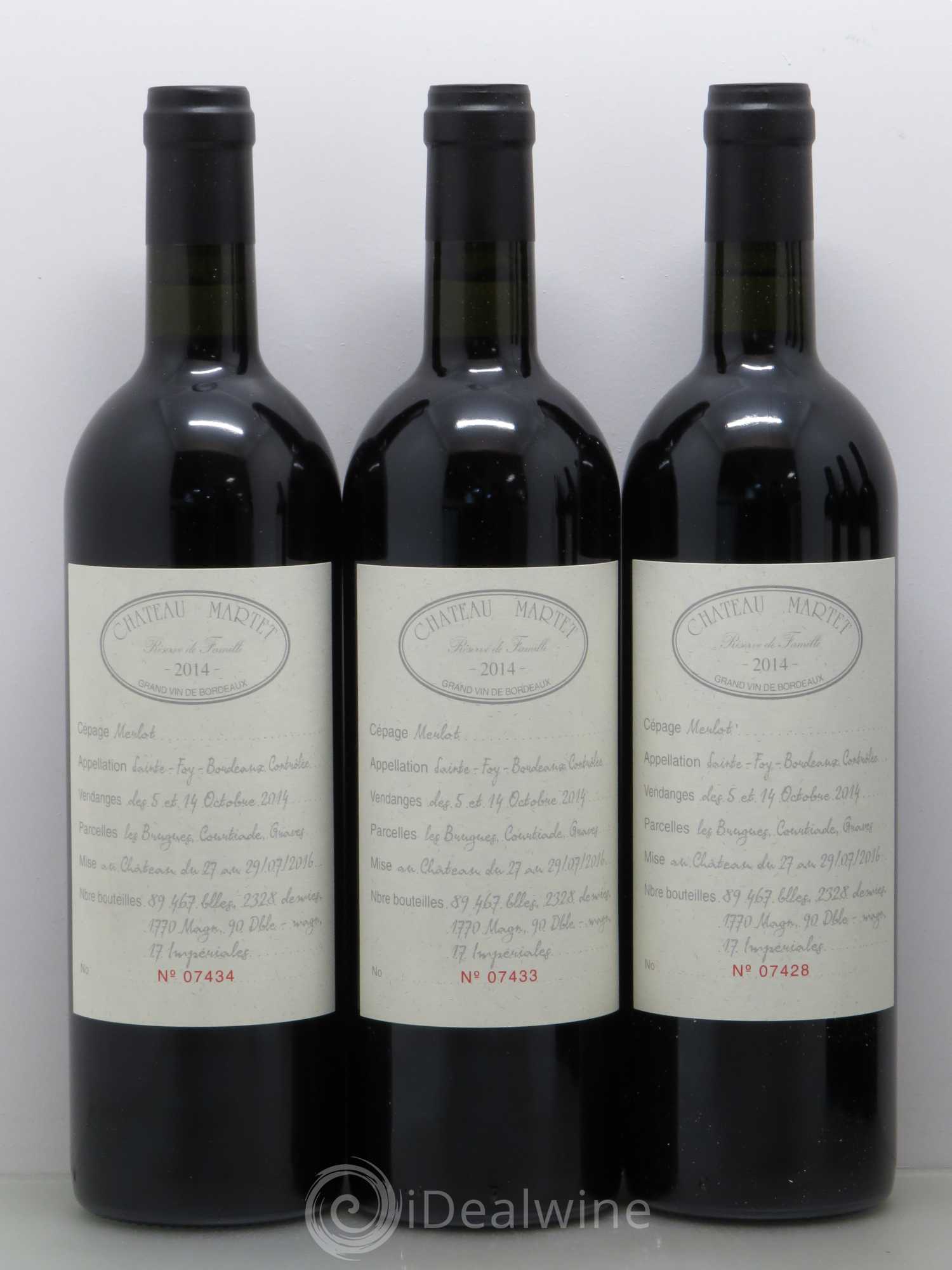 Bordeaux Château Martet Reserve De La Famille Sainte Foy De Bordeaux 2014 - Lot of 6 bottles - 1