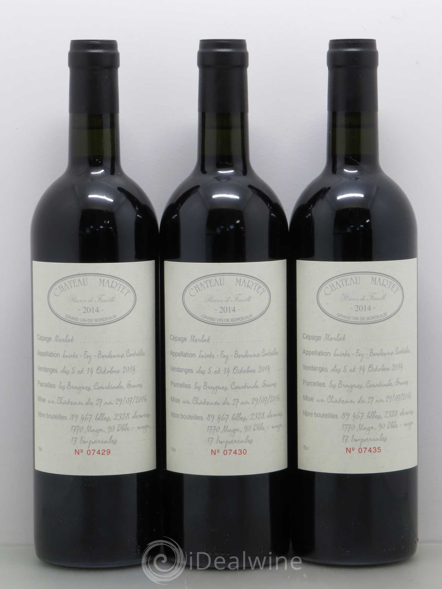 Bordeaux Château Martet Reserve De La Famille Sainte Foy De Bordeaux 2014 - Lot of 6 bottles - 2