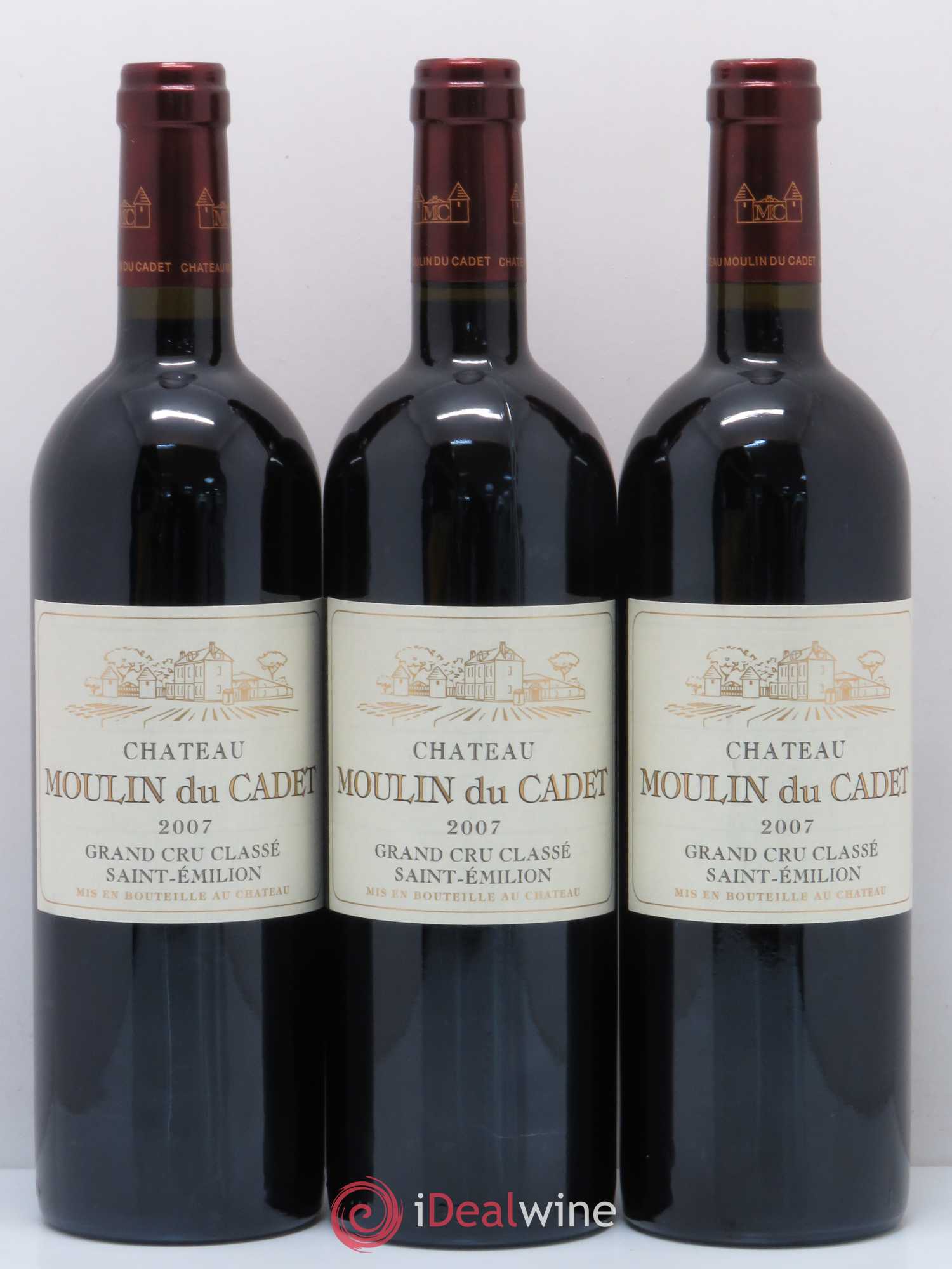 Château Moulin du Cadet Grand Cru Classé  (sans prix de réserve) 2007 - Lot de 3 bouteilles - 0