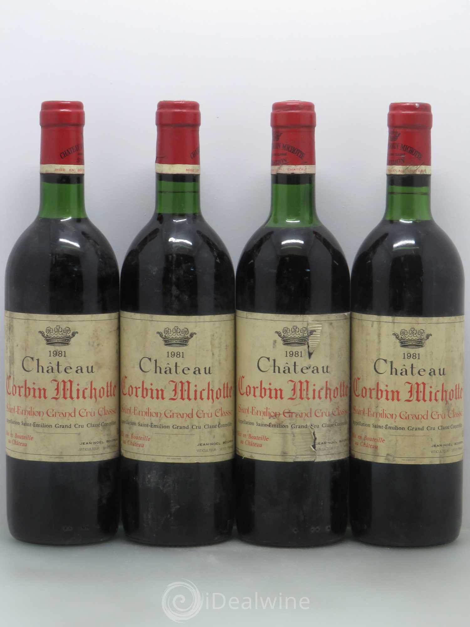 Château Corbin Michotte Grand Cru Classé 1981 - Lot de 4 bouteilles - 0