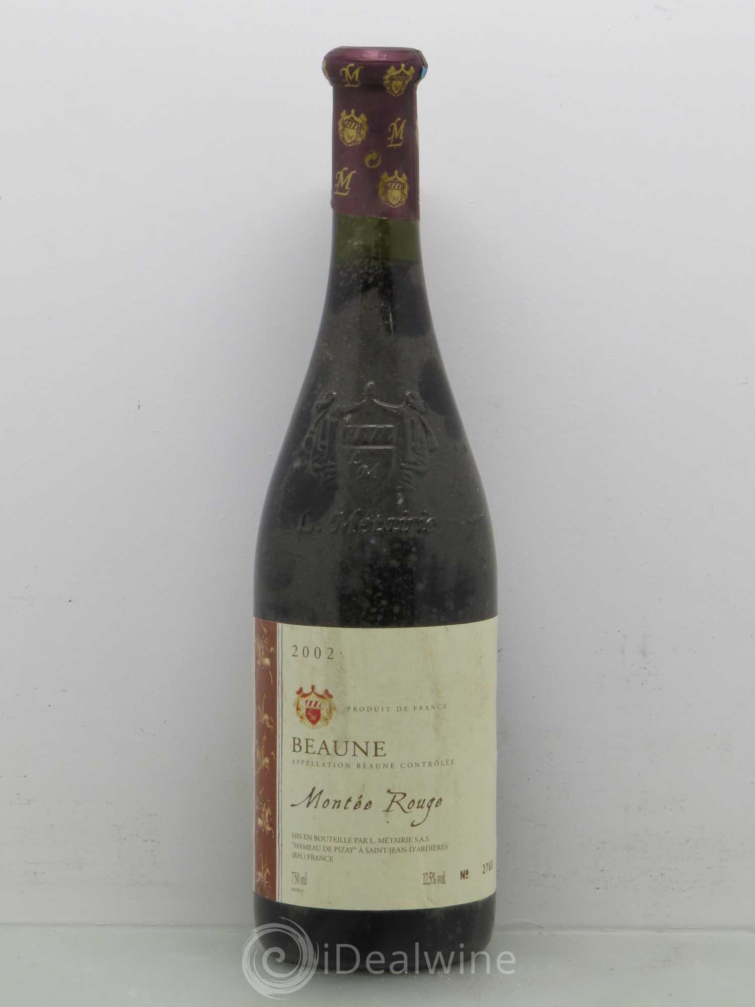 Beaune Montée rouge Metairie SA (no reserve) 2002 - Lot of 1 bottle - 0