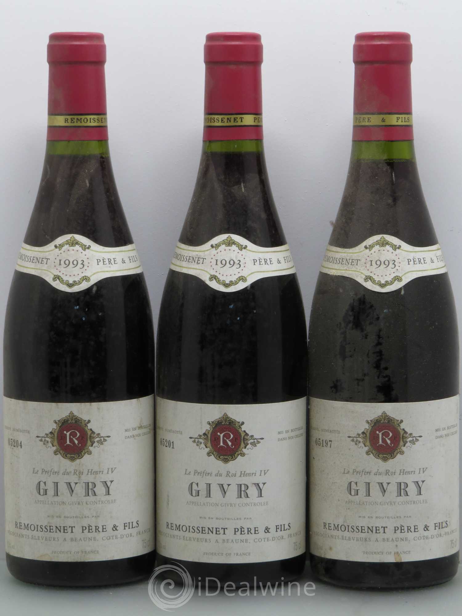 Givry Remoissenet 1993 - Lot de 6 bouteilles - 1