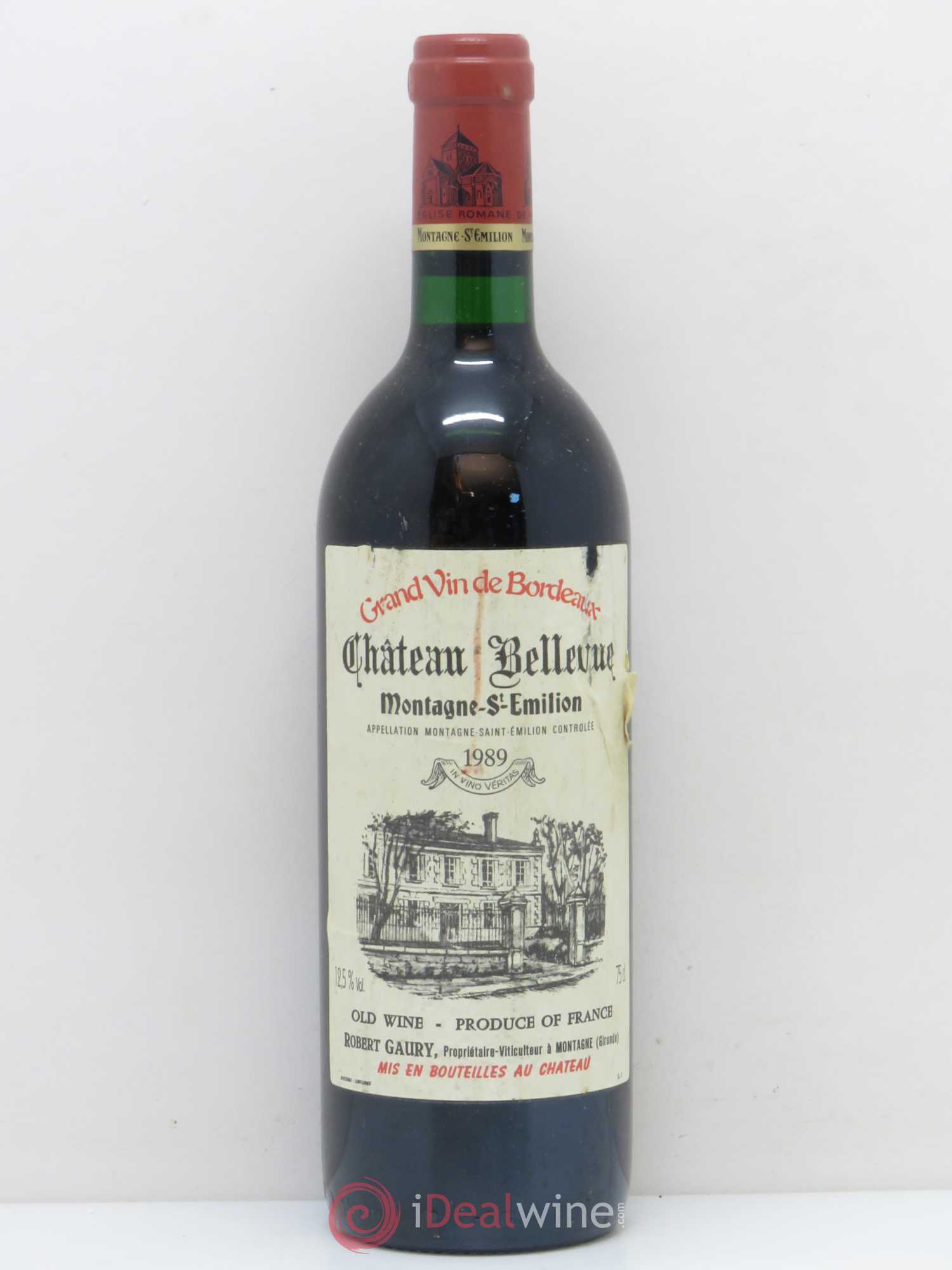 Bordeaux Château Bellevue Montagne St Emilion 1989 - Lot de 1 bouteille - 0