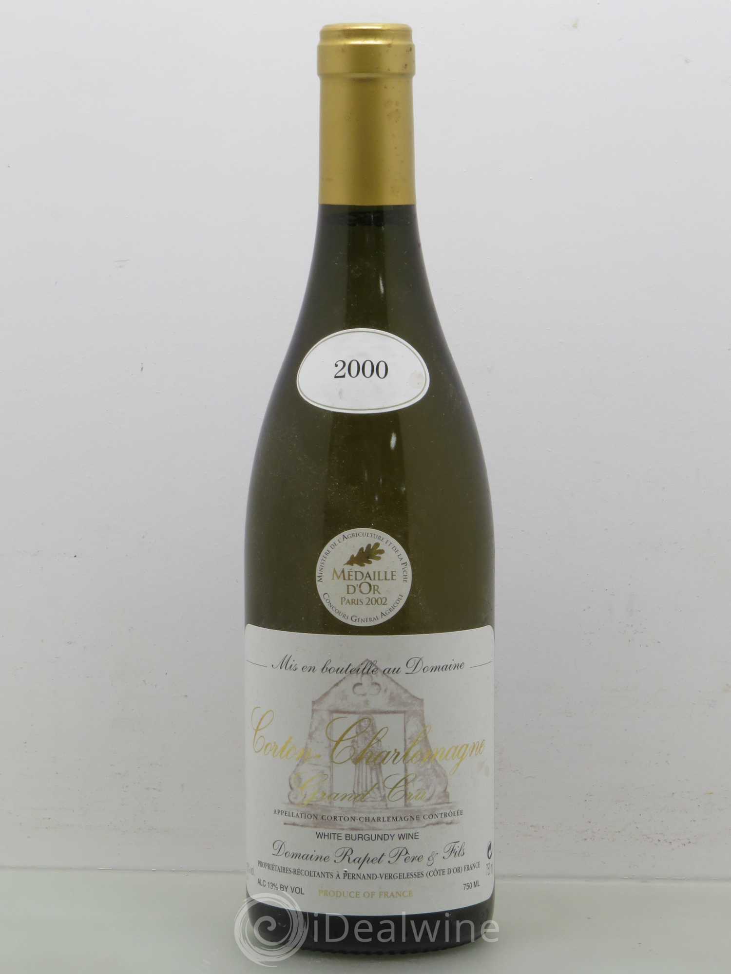 Corton-Charlemagne Grand Cru Rapet Père & Fils Domaine Rapet Père et Fils 2000 - Lot de 1 bouteille - 0