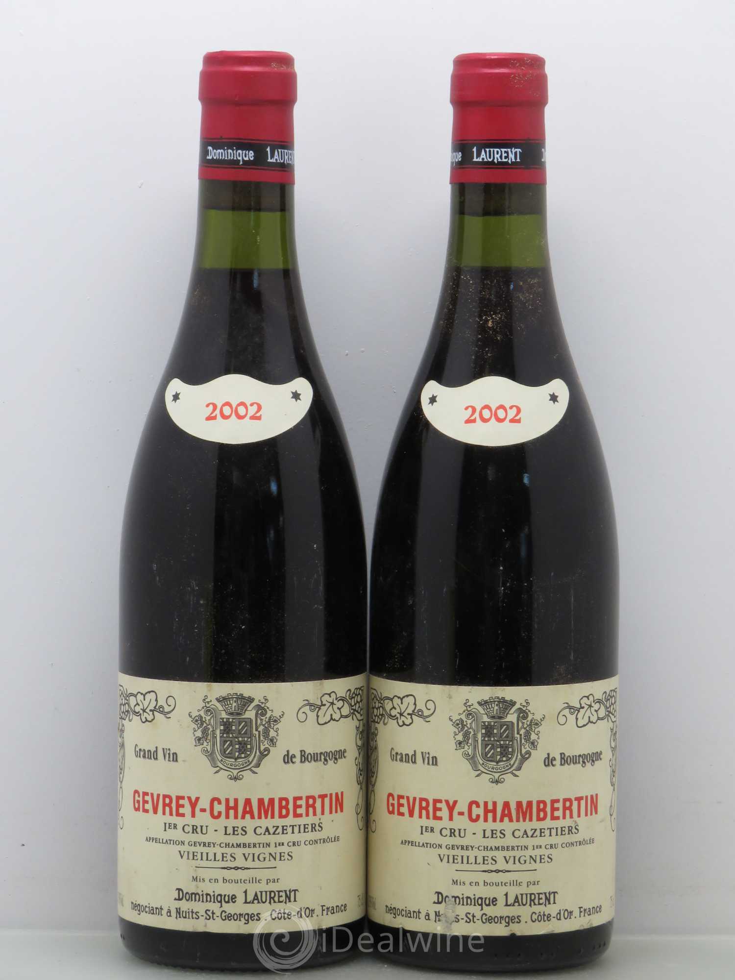 Gevrey-Chambertin 1er Cru Les Cazetiers Vieilles Vignes Dominique Laurent Vieilles Vignes 2002 - Lot de 2 bouteilles - 0