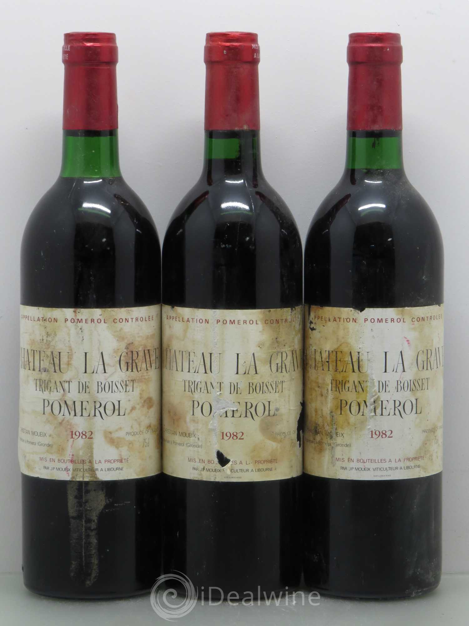 Château La Grave à Pomerol (Trigant de Boisset) 1982 - Lot of 3 bottles - 0