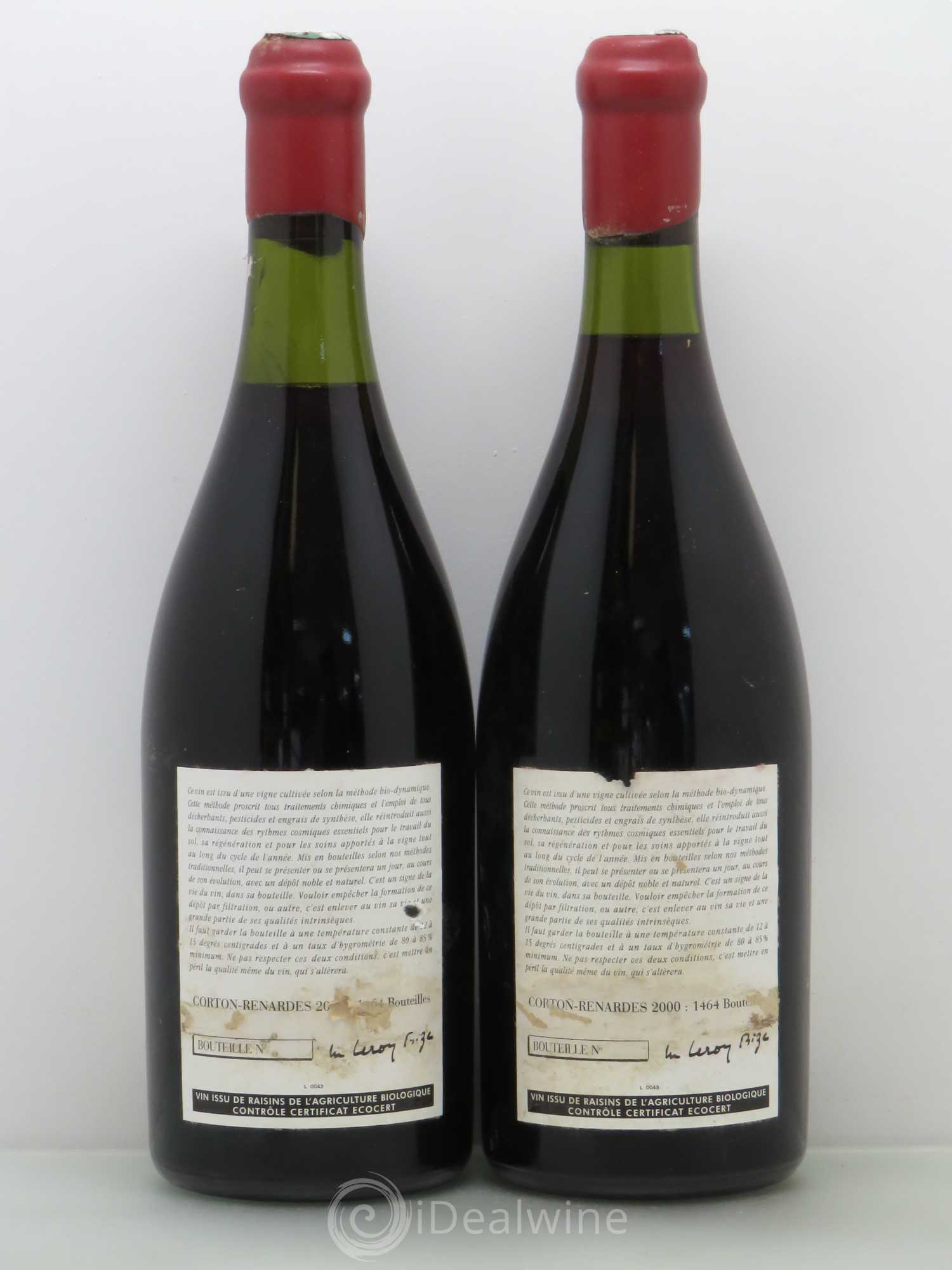 Corton Grand Cru Les Renardes Leroy (Domaine) 2000 - Lot de 2 bouteilles - 1