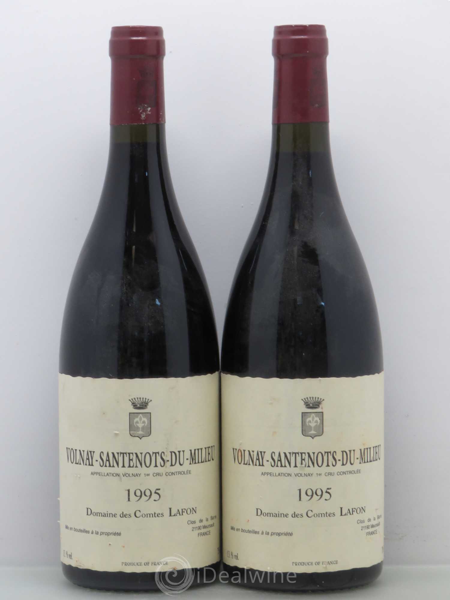 Volnay 1er Cru Santenots du Milieu Comtes Lafon (Domaine des) 1995 - Lot de 2 bouteilles - 0