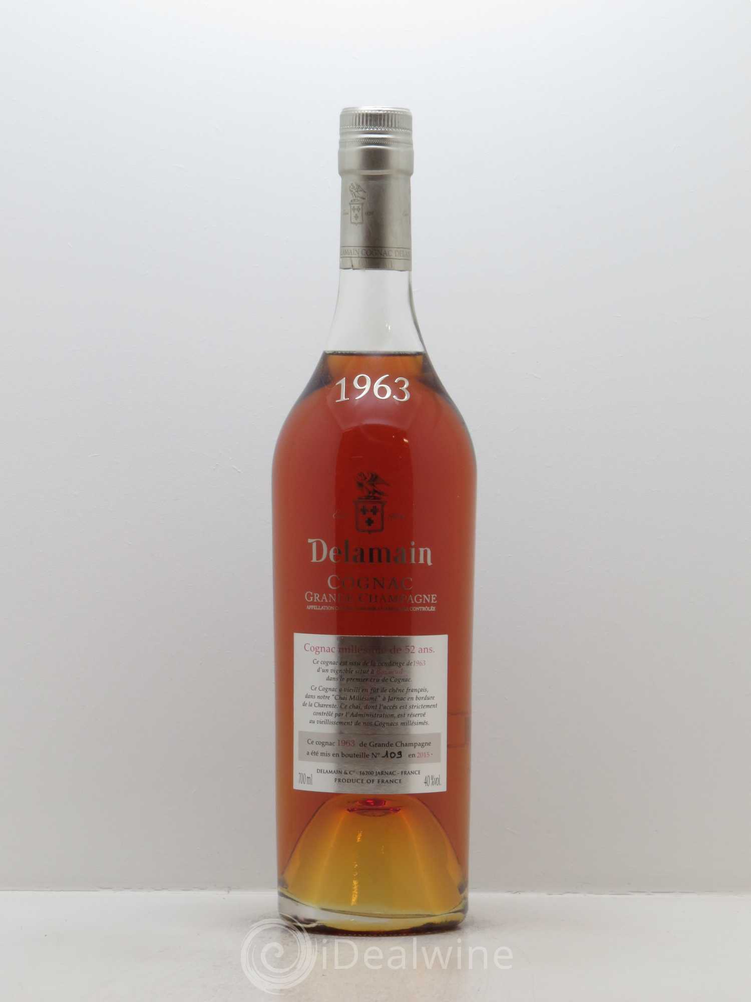 Cognac Delamain 40 years 1976 Grande Champagne Chai Millésimé 1963 - Lot de 1 bouteille - 0