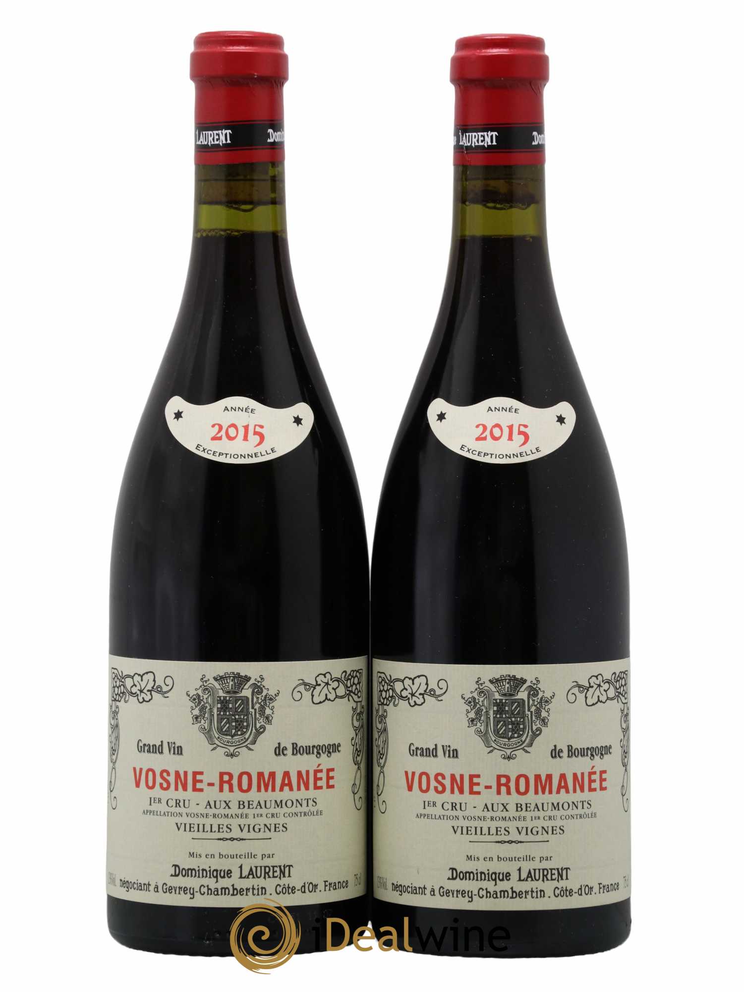 Vosne-Romanée 1er Cru Aux Beaumonts Vieilles Vignes Dominique Laurent 2015 - Lot of 2 bottles - 0