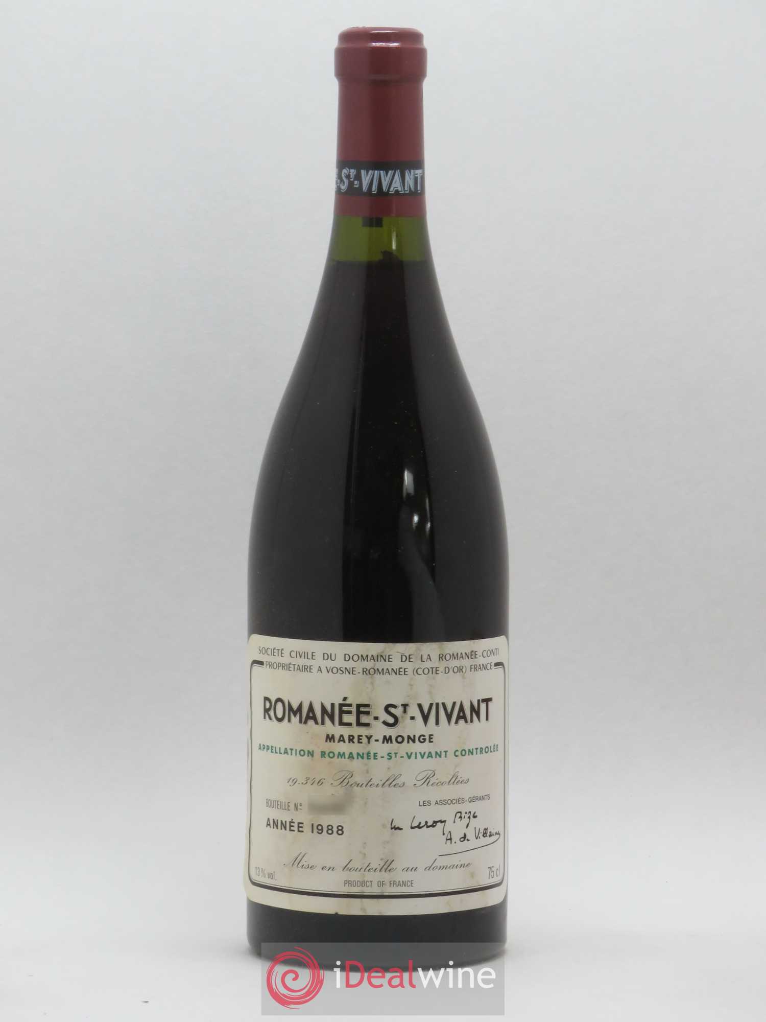 Romanée-Saint-Vivant Grand Cru Domaine de la Romanée-Conti 1988 - Lot of 1 bottle - 0