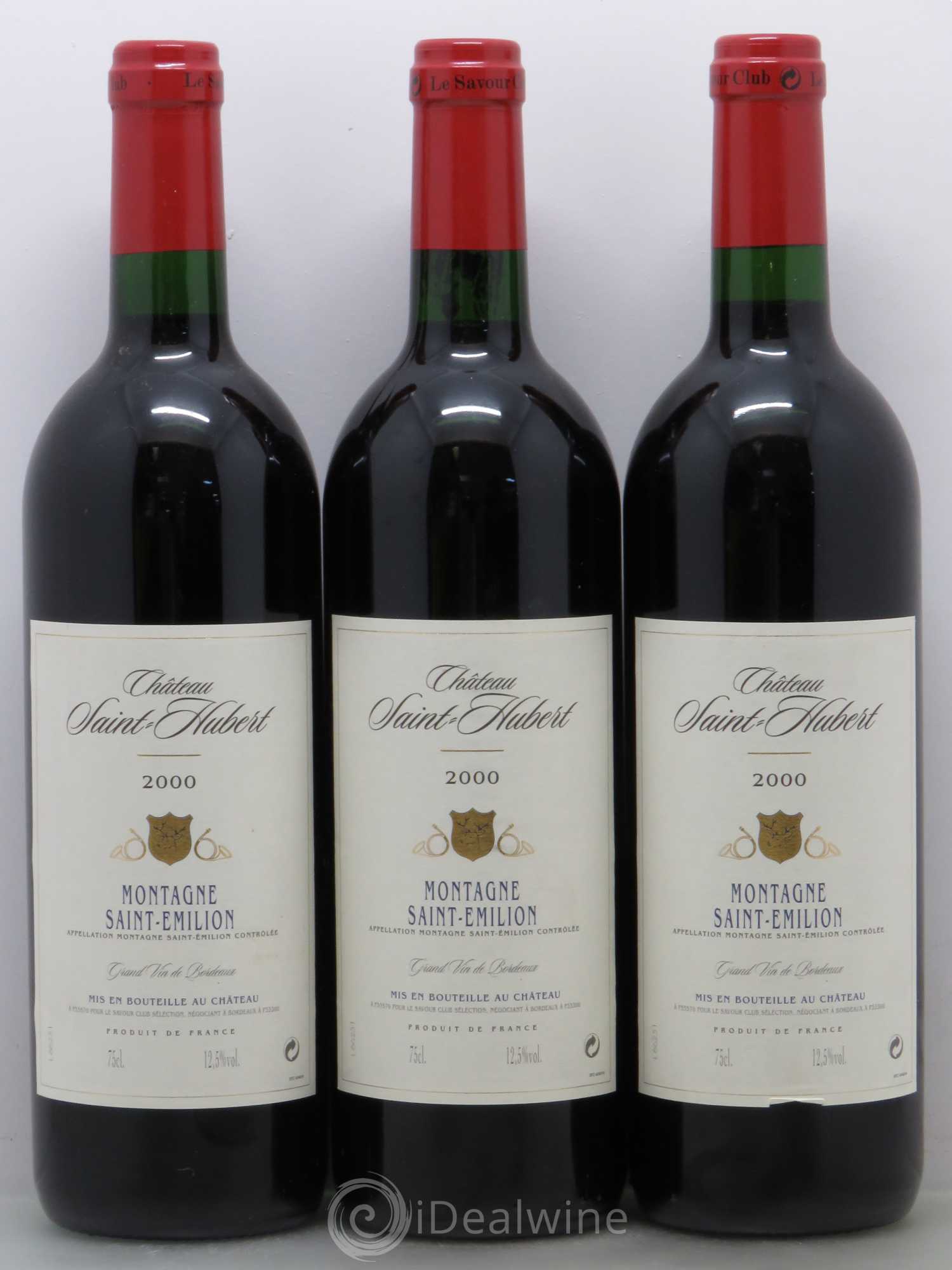 Bordeaux Château Saint Hubert, Montagne Saint Emilion 2000 - Lot de 6 bouteilles - 1