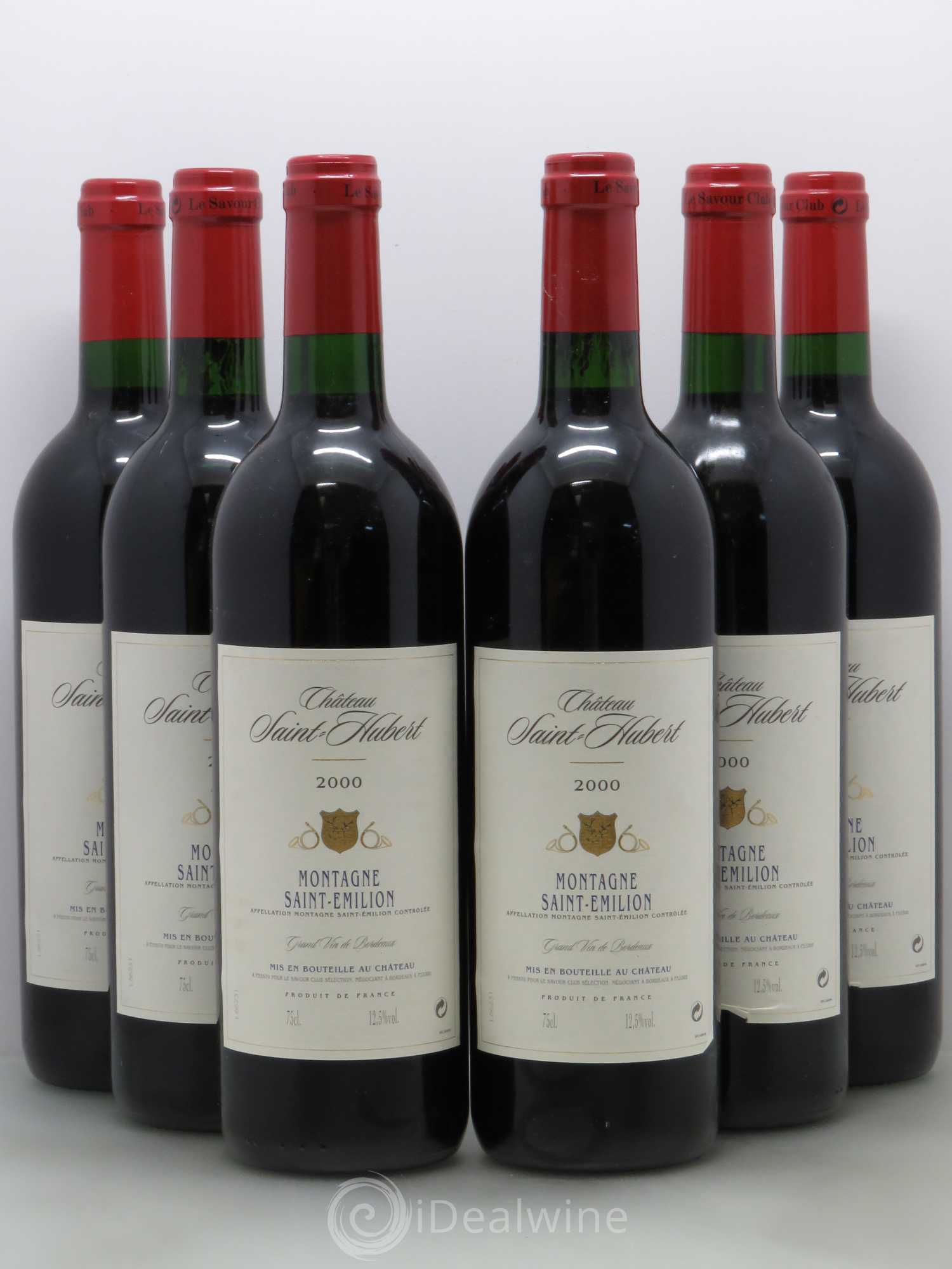 Bordeaux Château Saint Hubert, Montagne Saint Emilion 2000 - Lot de 6 bouteilles - 0