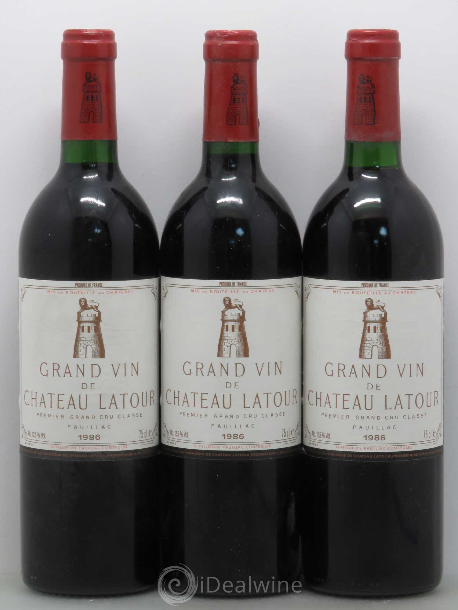 Château Latour 1er Grand Cru Classé 1986 - Lot de 3 bouteilles - 0