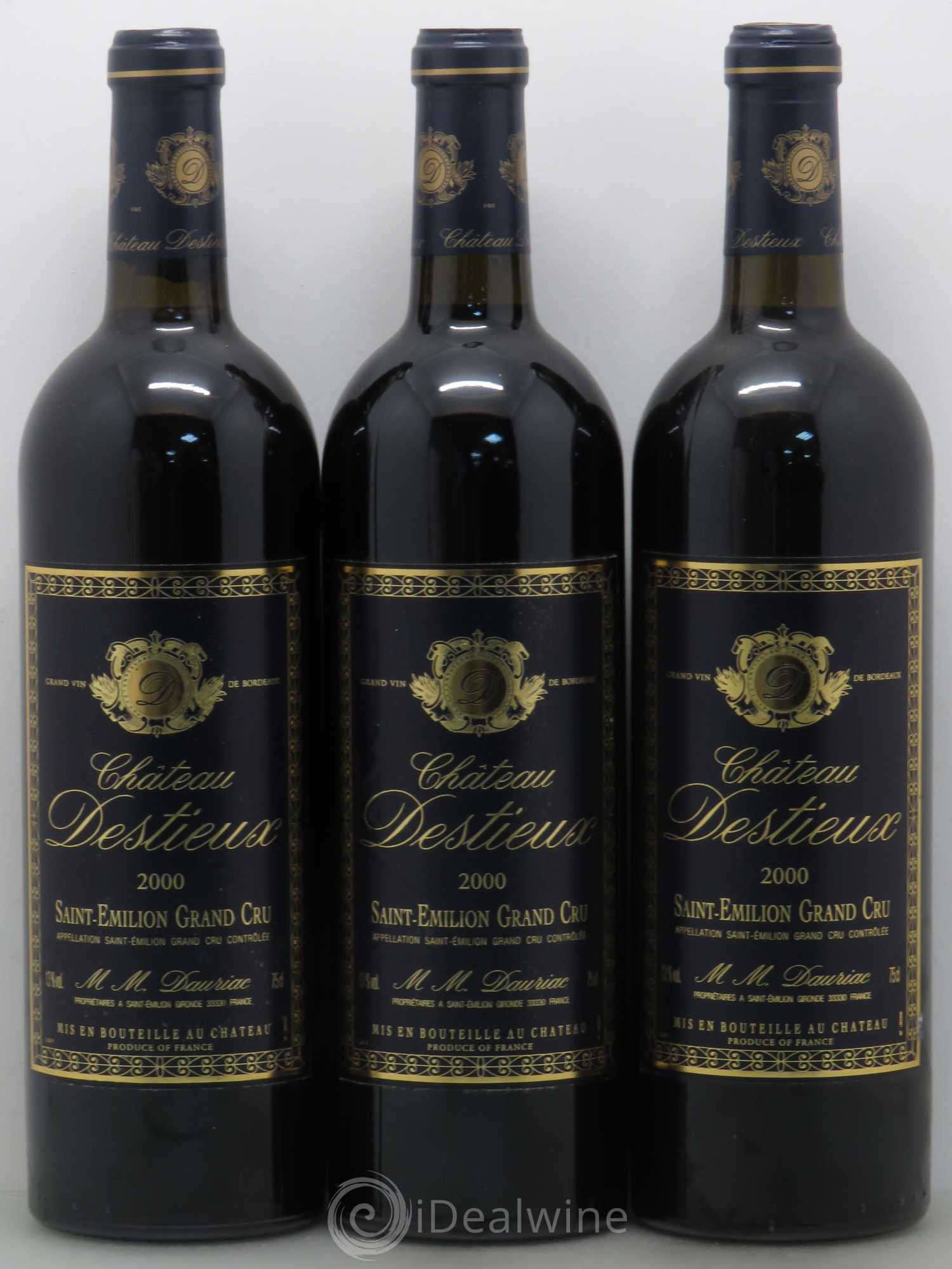 Château Destieux Grand Cru Classé 2000 - Lot de 12 bouteilles - 1