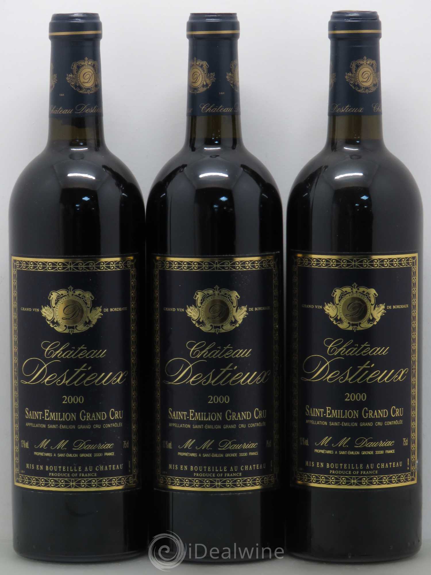 Château Destieux Grand Cru Classé 2000 - Lot de 12 bouteilles - 2