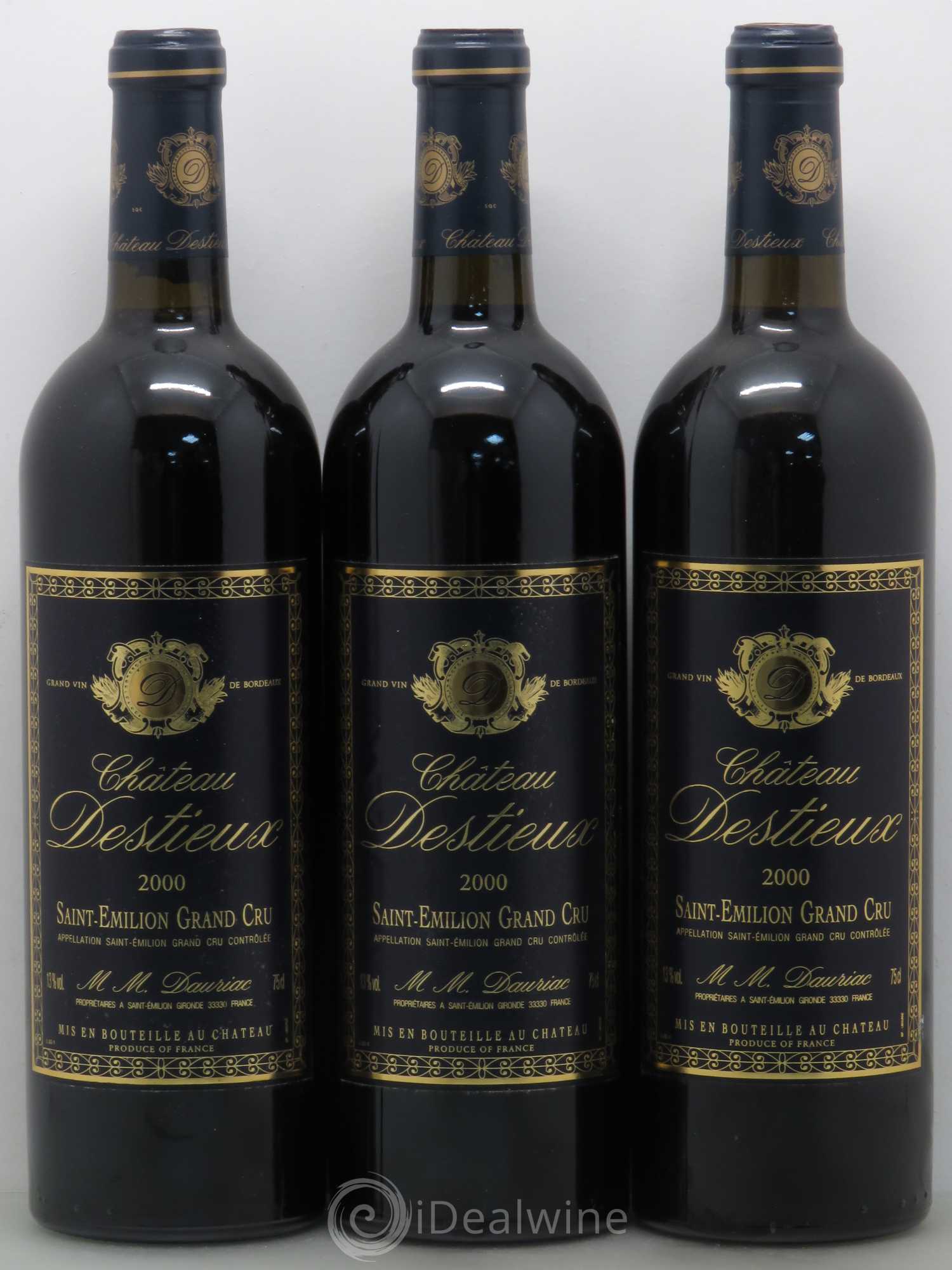 Château Destieux Grand Cru Classé 2000 - Lot de 12 bouteilles - 3