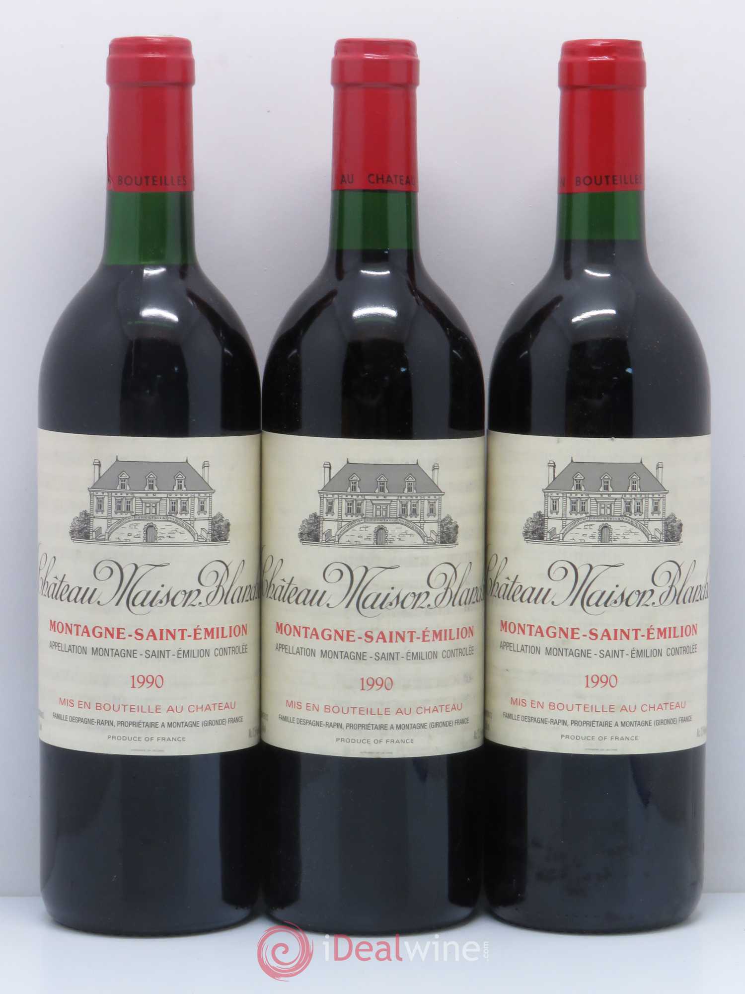 Montagne Saint-Émilion château Maison Blanche (no reserve) 1990 - Lot of 5 bottles - 2