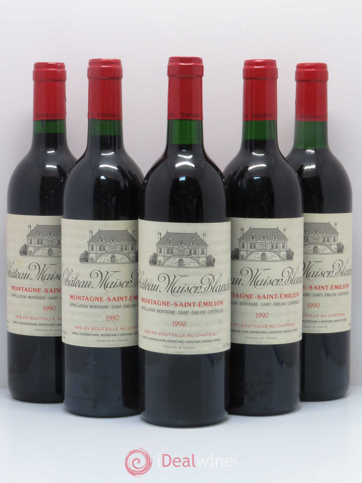 Montagne Saint-Émilion château Maison Blanche (no reserve) 1990 - Lot of 5 bottles - 0