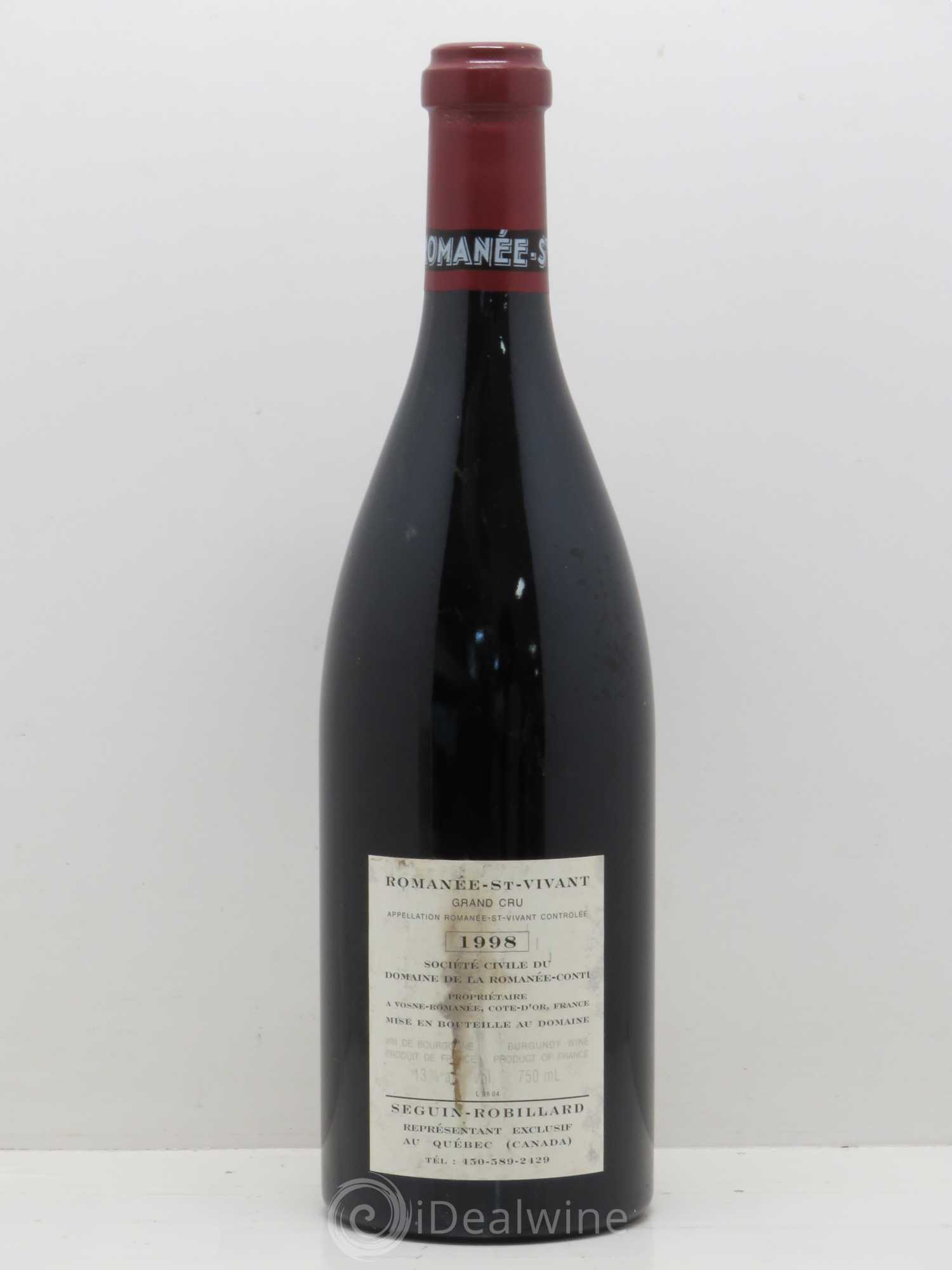 Romanée-Saint-Vivant Grand Cru Domaine de la Romanée-Conti 1998 - Lot of 1 bottle - 1