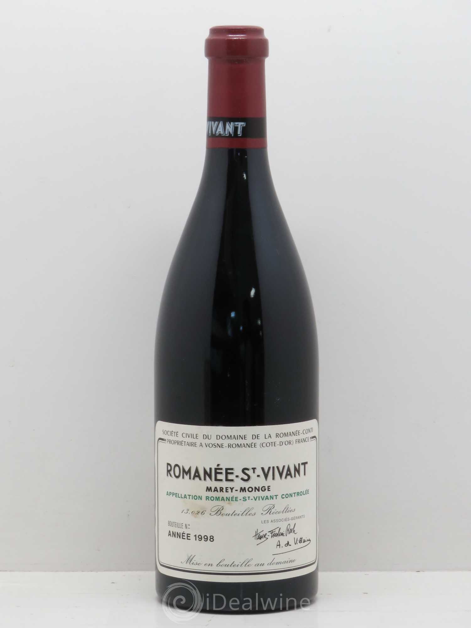 Romanée-Saint-Vivant Grand Cru Domaine de la Romanée-Conti 1998 - Lot of 1 bottle - 0