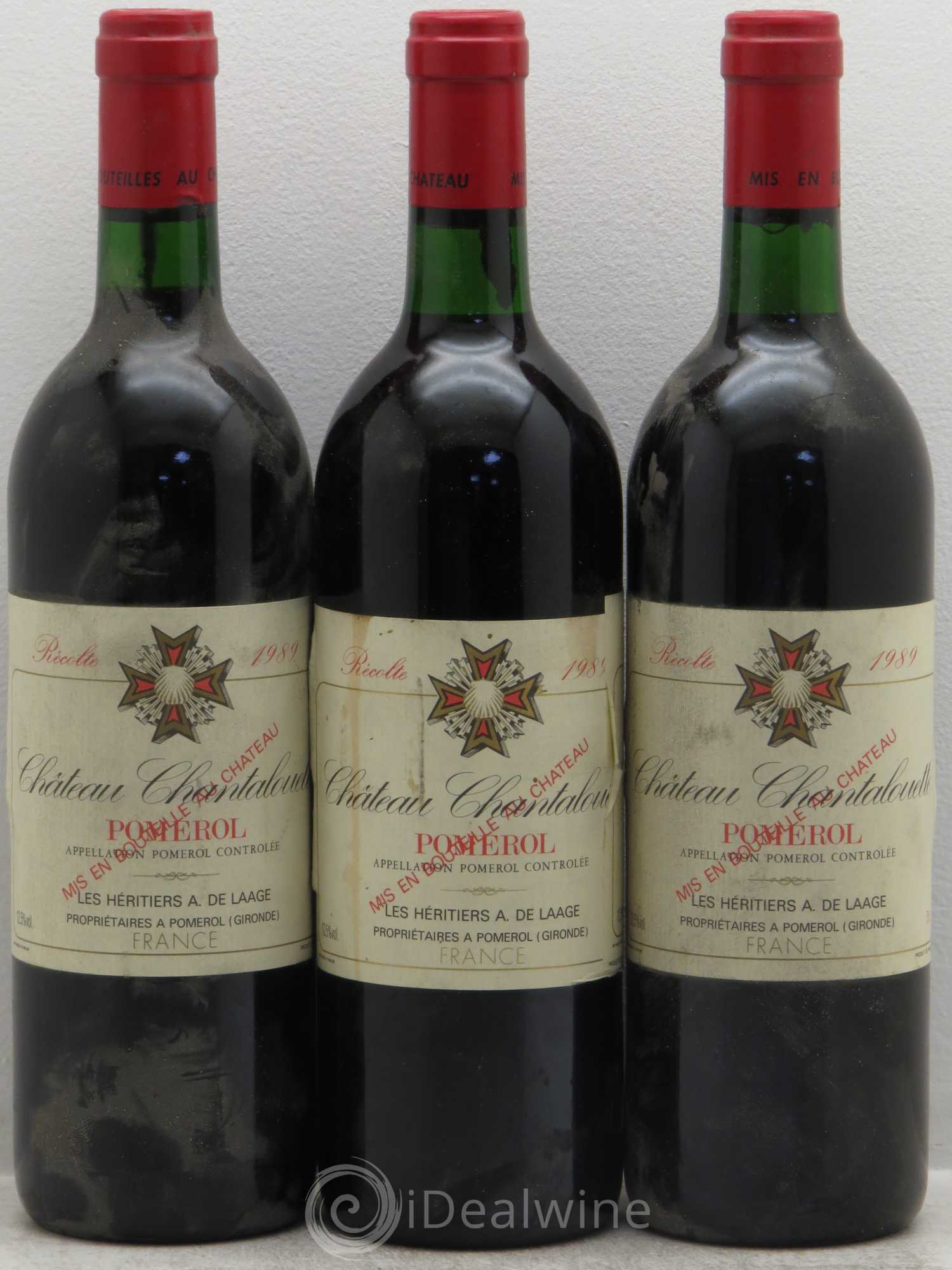 Pomerol Château Chantalouette 1989 - Lot de 3 bouteilles - 0