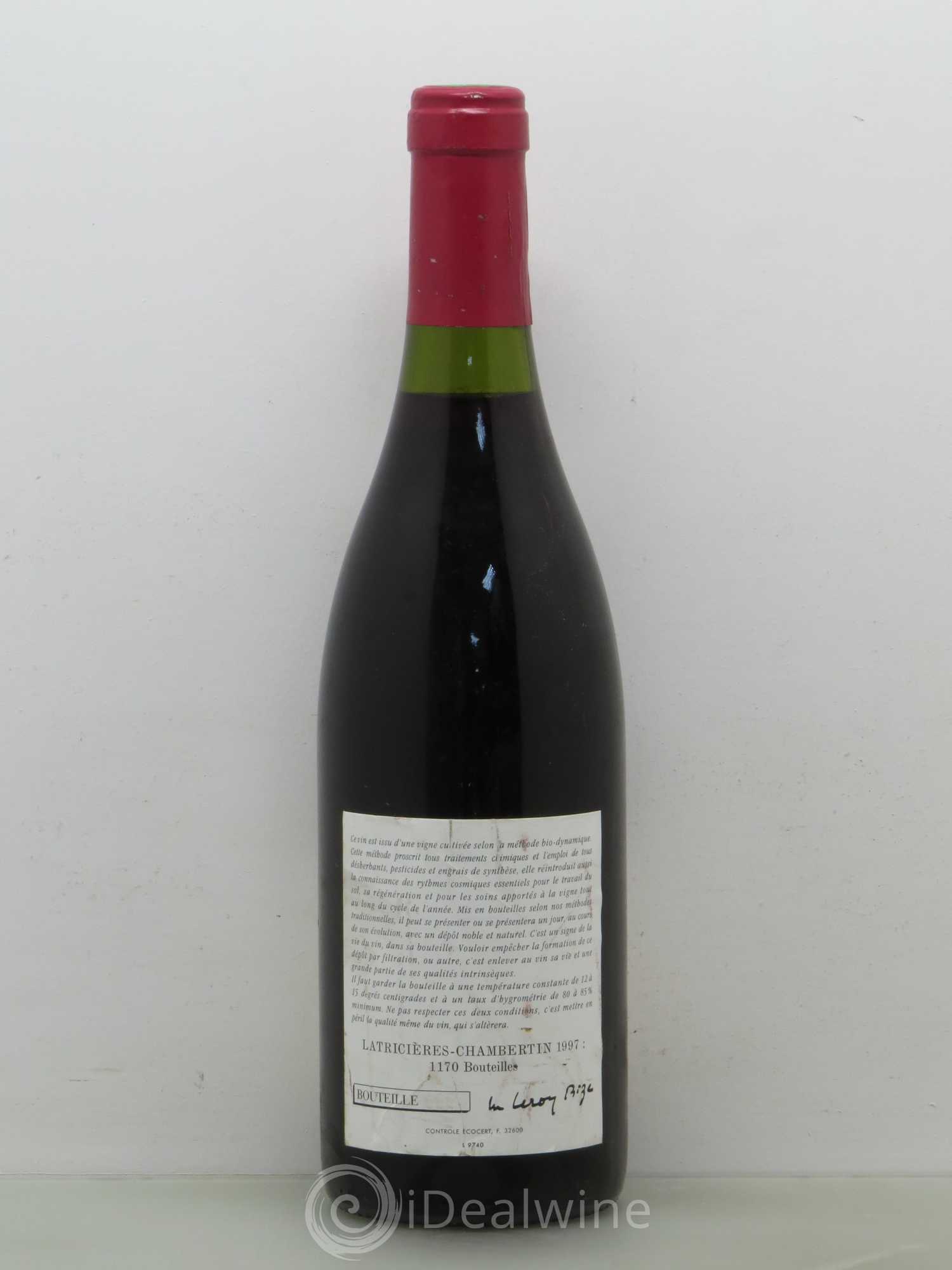 Latricières-Chambertin Grand Cru Leroy (Domaine) 1997 - Lot de 1 bouteille - 1