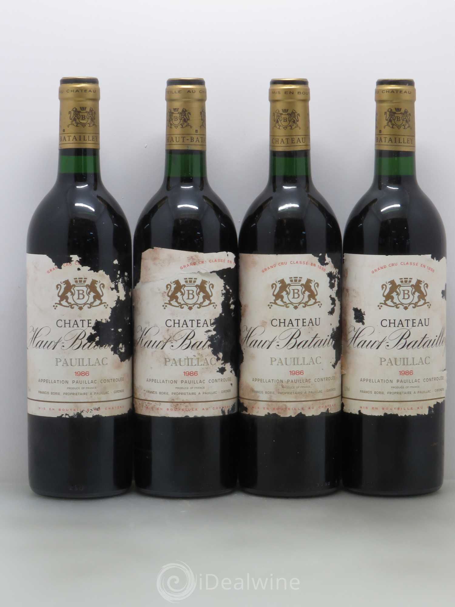 Château Haut Batailley 5ème Grand Cru Classé 1986 - Lot de 4 bouteilles - 0