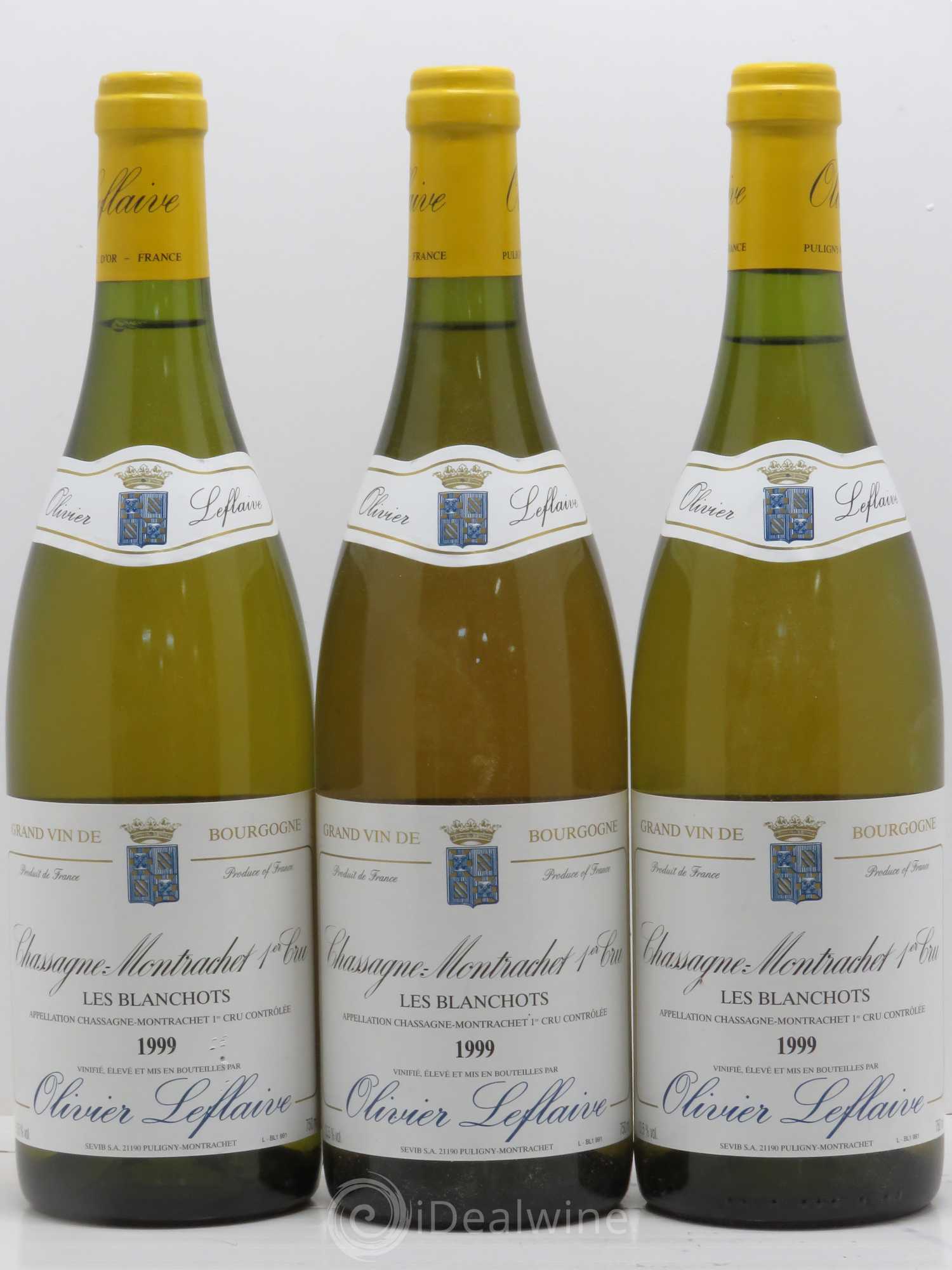 Chassagne-Montrachet 1er Cru Les Blanchots 1999 - Lot de 3 bouteilles - 0