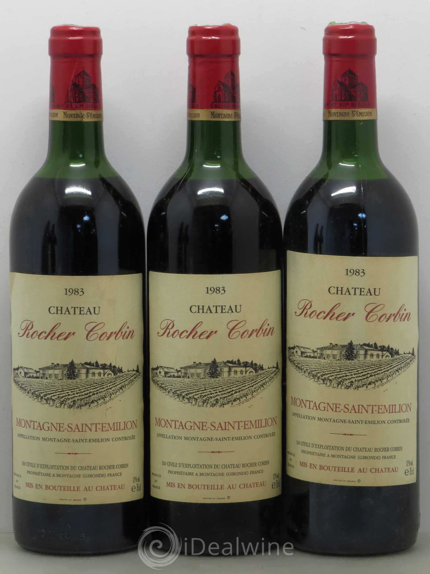 Bordeaux Château Corbin Montagne Saint Emilion (no reserve) 1983 - Lot of 3 bottles - 0