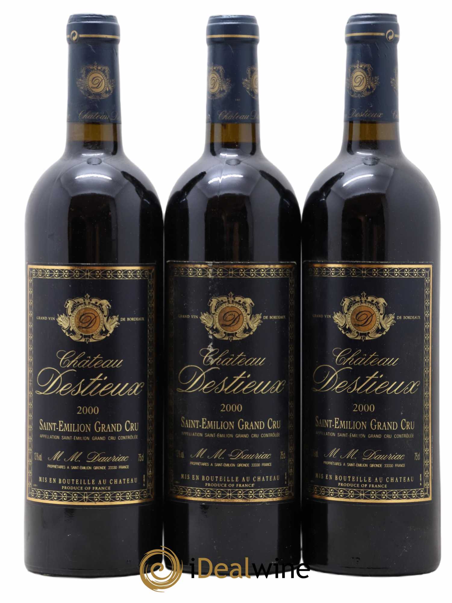 Château Destieux Grand Cru Classé 2000 - Lot of 3 bottles - 0