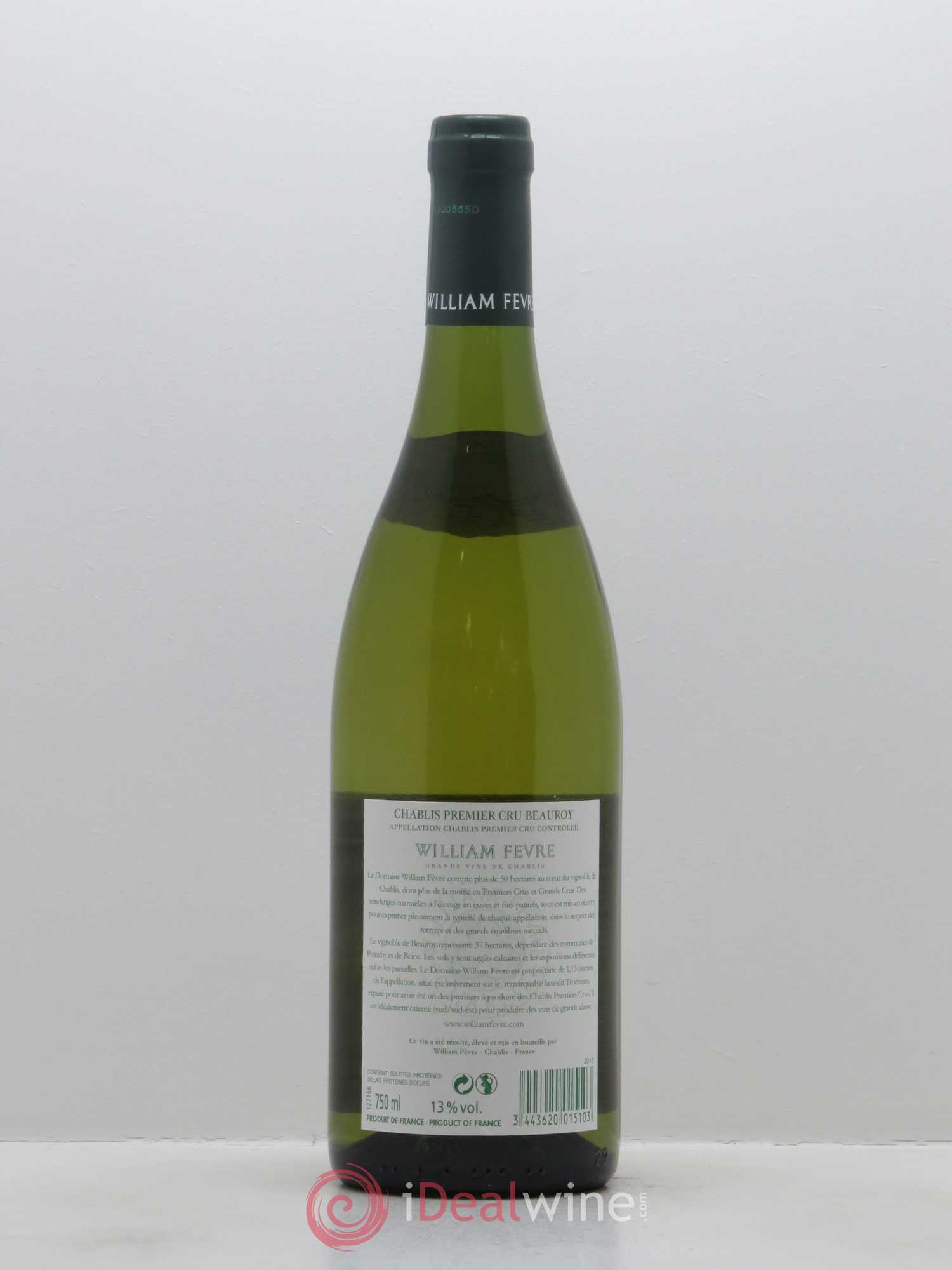 Chablis 1er Cru Beauroy William Fèvre 2016 - Lot de 1 bouteille - 1