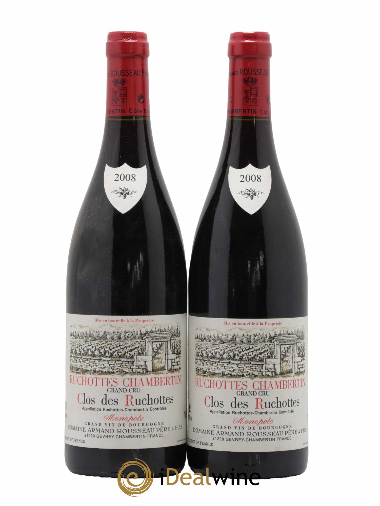 Ruchottes-Chambertin Grand Cru Clos des Ruchottes Armand Rousseau (Domaine) 2008 - Lot de 2 bouteilles - 0