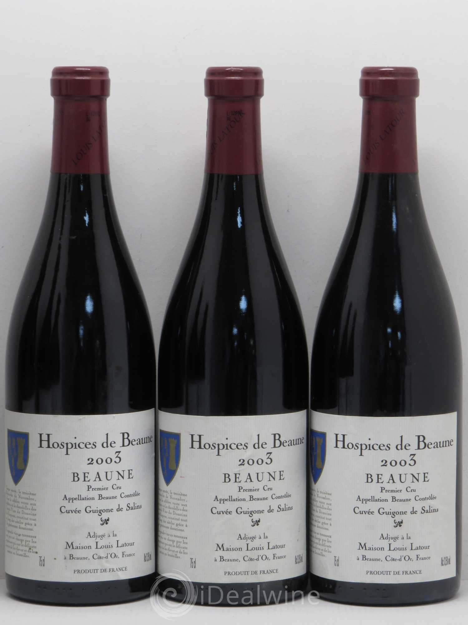 Beaune 1er Cru Hospices de Beaune Cuvée Guigone de Salins - Louis Latour 2003 - Lot de 6 bouteilles - 1