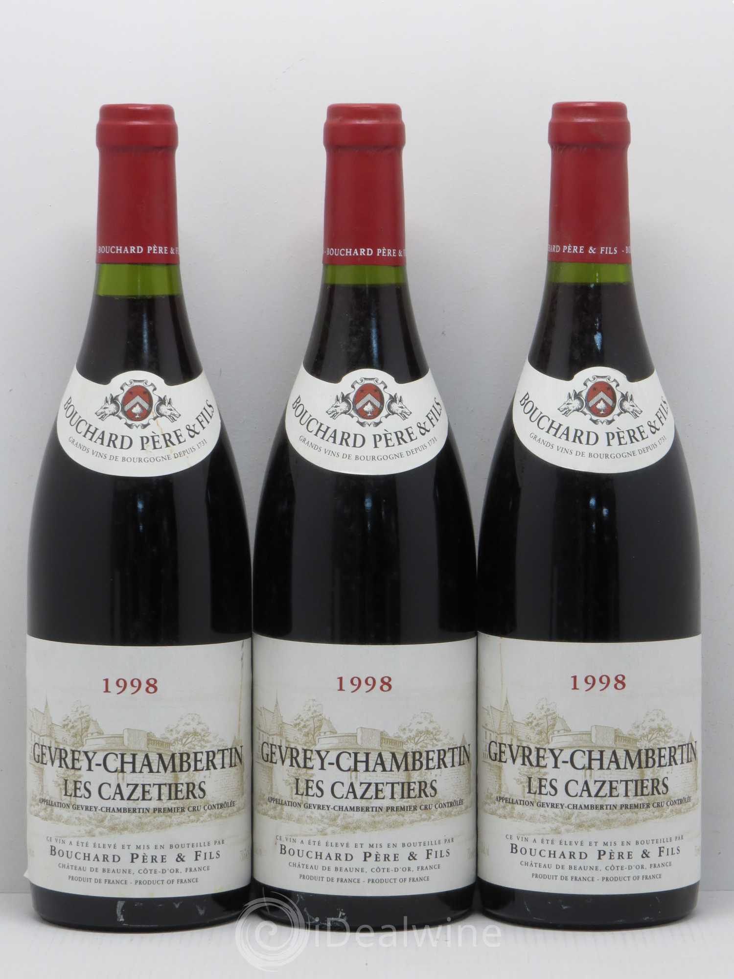 Gevrey-Chambertin 1er Cru Les Cazetiers Bouchard Père & Fils 1998 - Lot de 3 bouteilles - 0