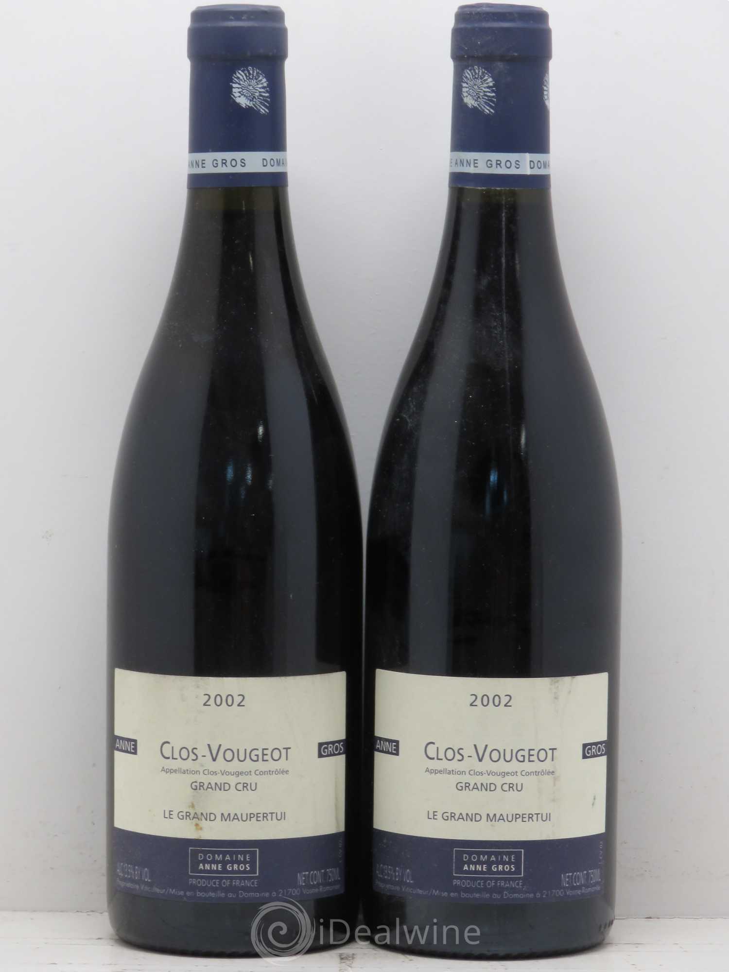 Clos de Vougeot Grand Cru Le Grand Maupertui Anne Gros 2002 - Lot of 2 bottles - 0